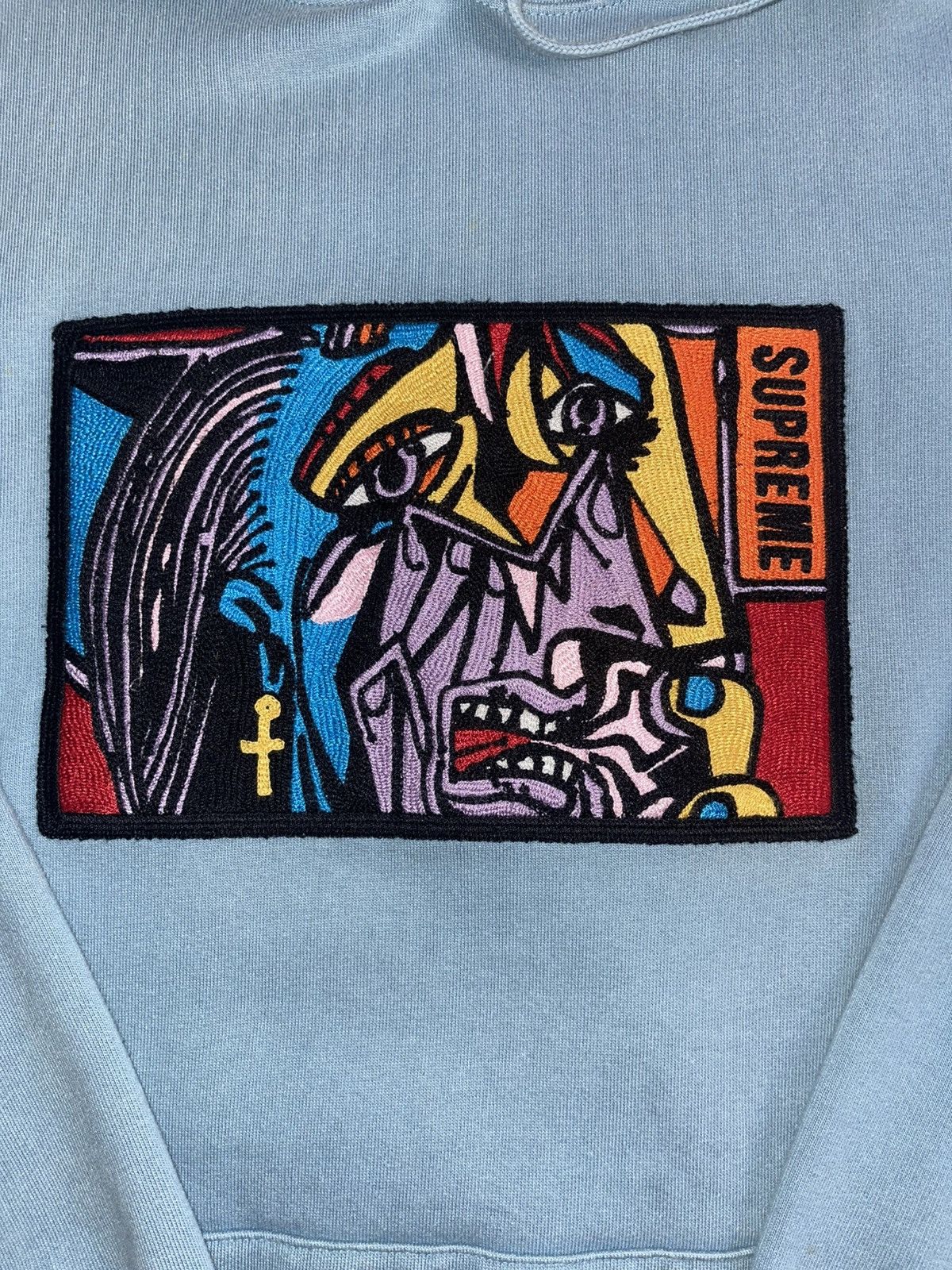 Supreme SUPREME CHAINSTITCH HOODIE LARGE DUSTY BLUE Size US L / EU 52-54 / 3 - 3 Thumbnail