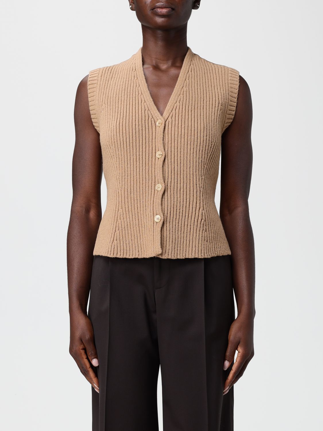 Max Mara Max Mara Waistcoat Woman Camel Size M / US 6-8 / IT 42-44 - 1 Thumbnail