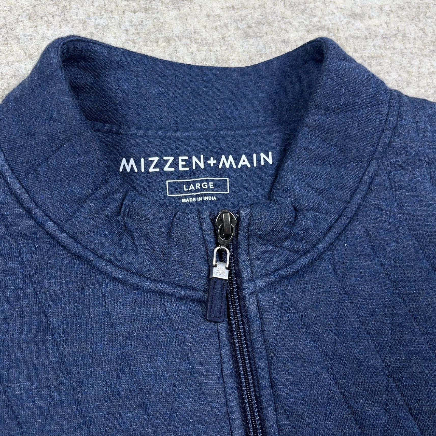 Mizzen+Main Mizzen Main Quilted Vest Men Large Blue Full Zip Knit Vest Adult Regular Zip Size US L / EU 52-54 / 3 - 4 Thumbnail