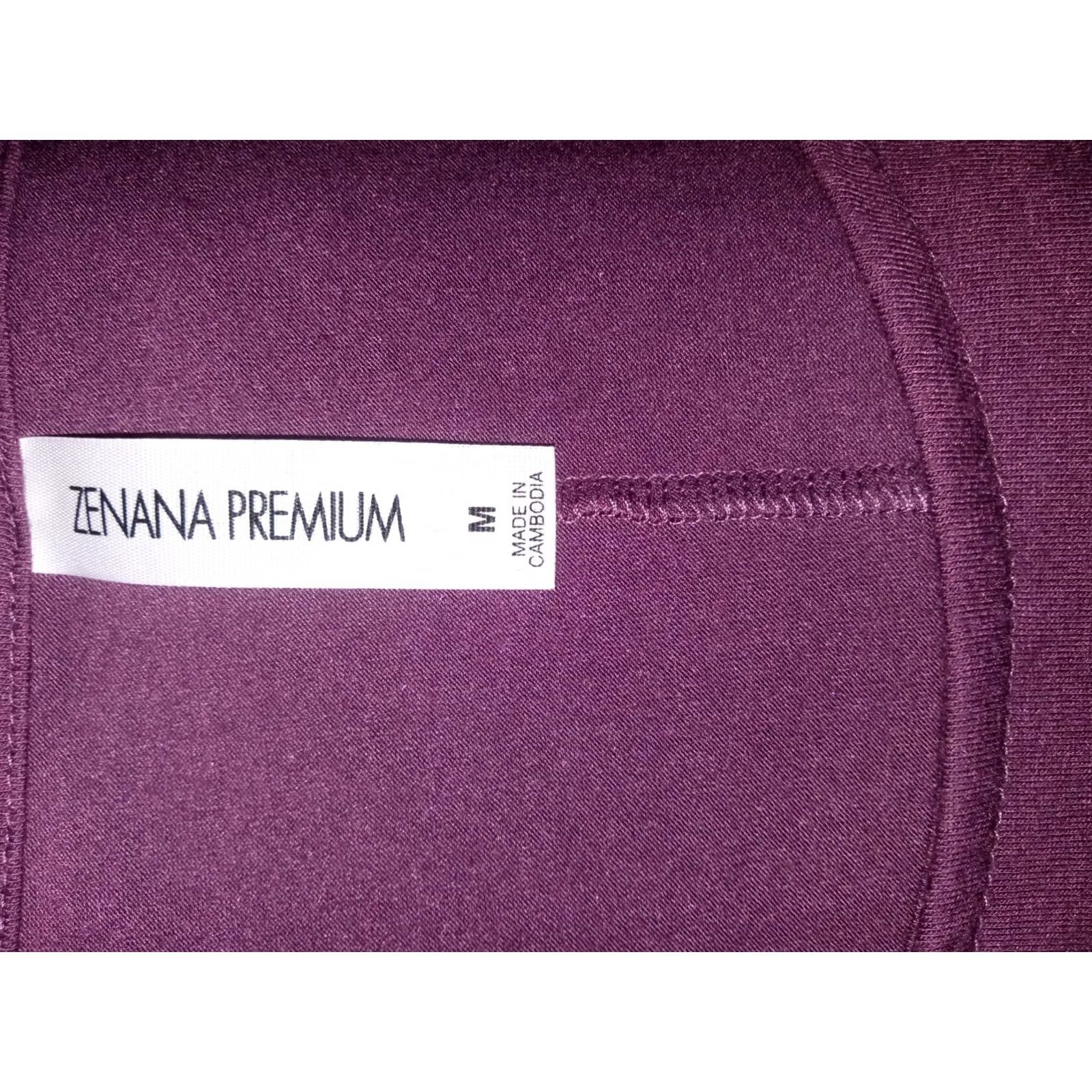 Vintage Zenana Premium Womens Tunic Style Pull Over Blouse Purple MED Short Sleeve Crew Neck Casual Sleeve Size M / US 6-8 / IT 42-44 - 5 Thumbnail