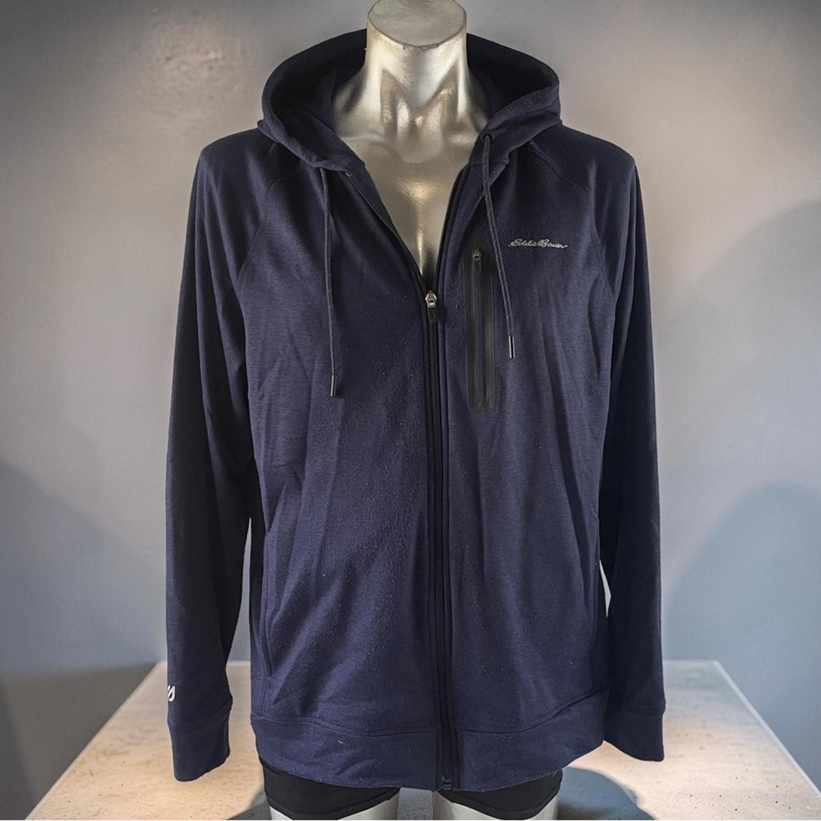 Eddie Bauer Eddie Bauer Men's Dark Blue Zip-Up Sweater size L Size US L / EU 52-54 / 3 - 1 Thumbnail