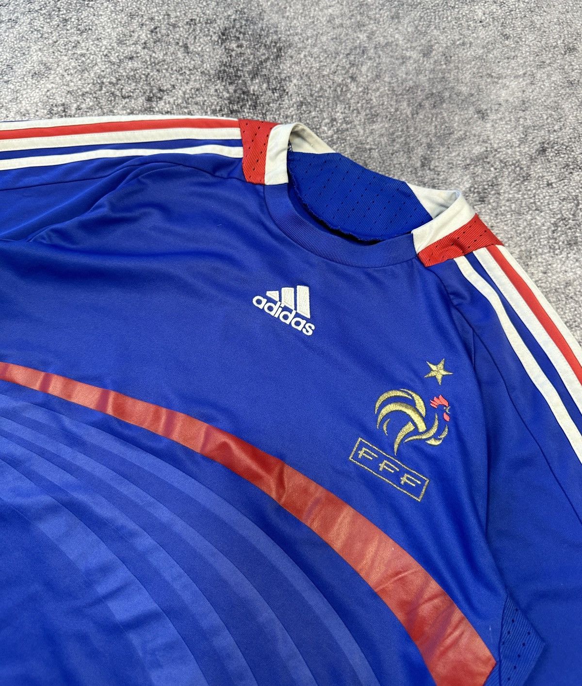 Adidas × Vintage Vintage Adidas France Soccer Jersey Blokecore Style M Rare Size US M / EU 48-50 / 2 - 2 Thumbnail