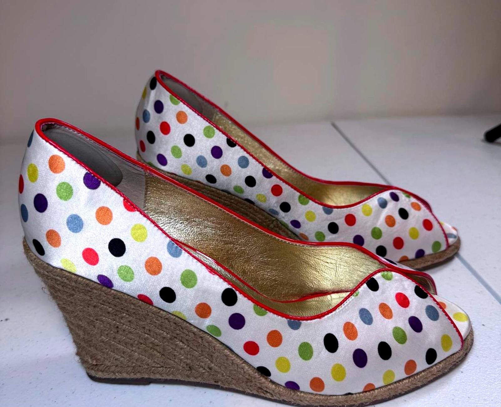 Steve Madden Steve Madden Multi-Color Polka Dot Wedge Heels Size US 10 / IT 40 - 2 Thumbnail