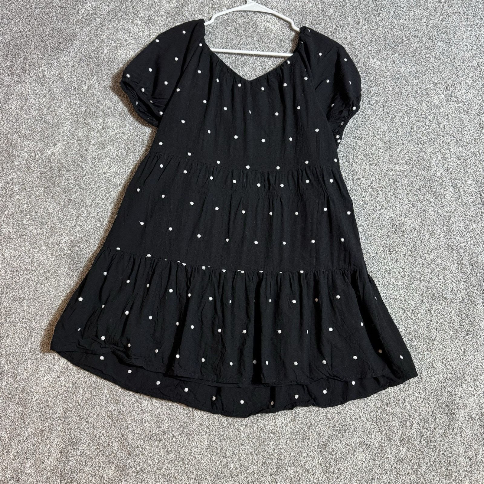 Loft Loft Dress Small Petite Embroidered Dots Puff Sleeve Tiered Size S / US 4 / IT 40 - 7 Thumbnail