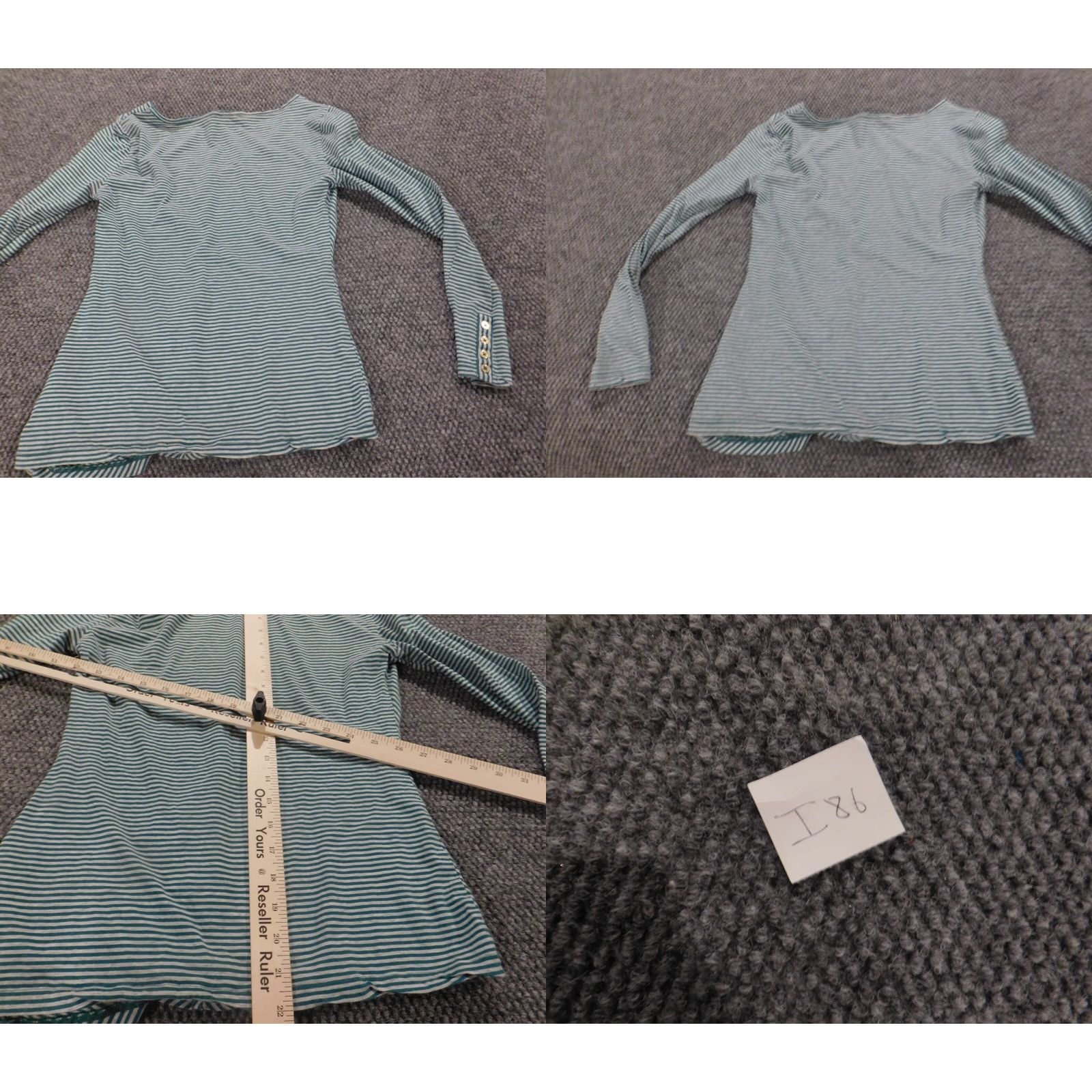 Nautica Nautica Womens Blouse M Green Striped Pullover V-Neck Stretch Casual Top Shirt Costume? Size M / US 6-8 / IT 42-44 - 8 Thumbnail