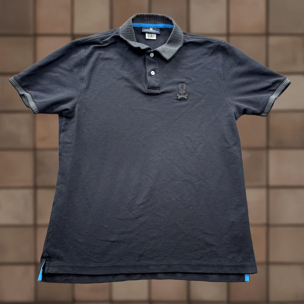 Psycho Bunny Psycho Bunny Polo Shirt Mens 3XL Blue Solid Pima Cotton Logo Collar Trim Casual Shirt Size US XXL / EU 58 / 5 - 1 Thumbnail