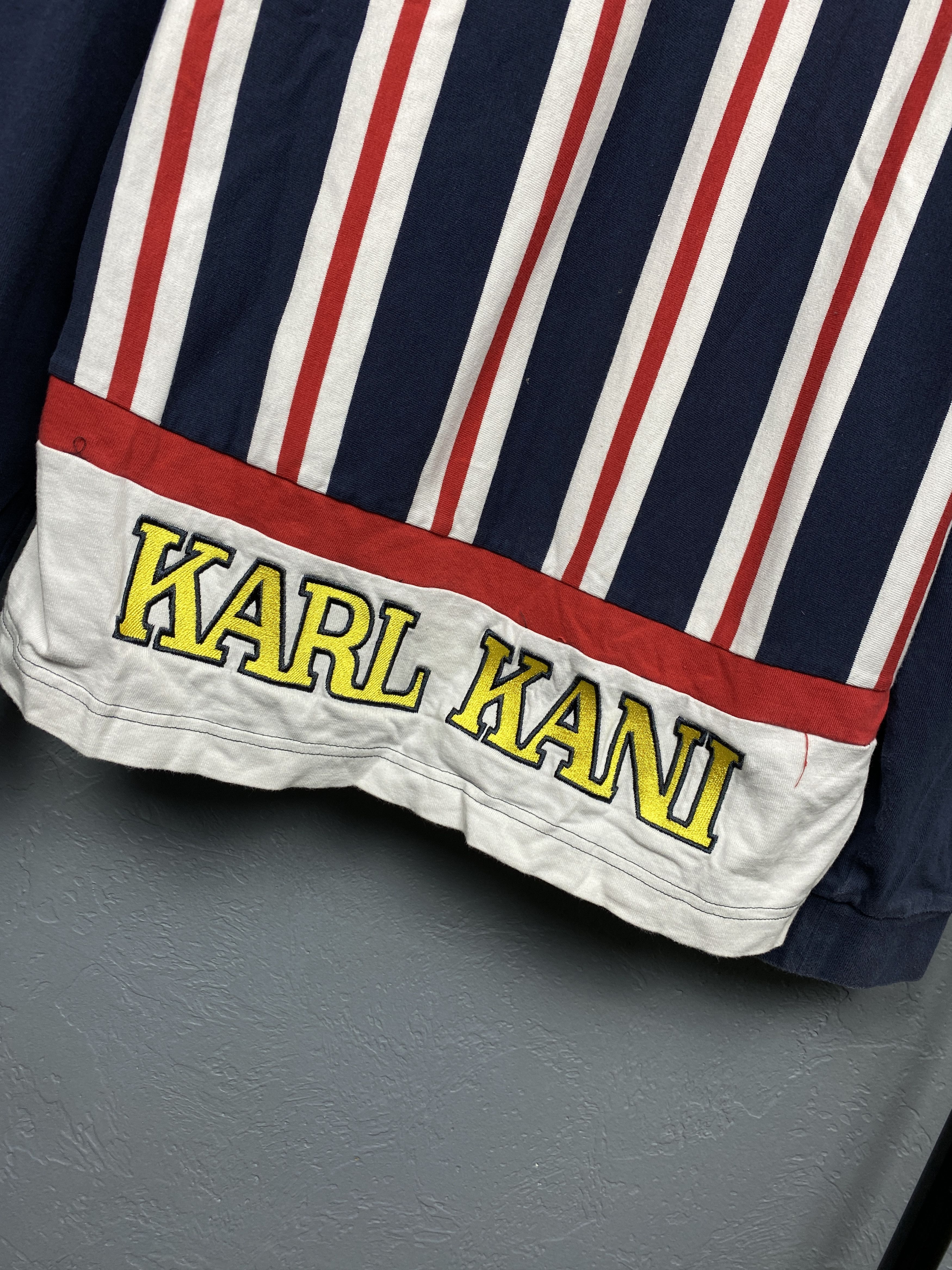Karl Kani Karl Kani Vintage Mens Long Sleeve Striped Polo Shirt Size US M / EU 48-50 / 2 - 7 Thumbnail