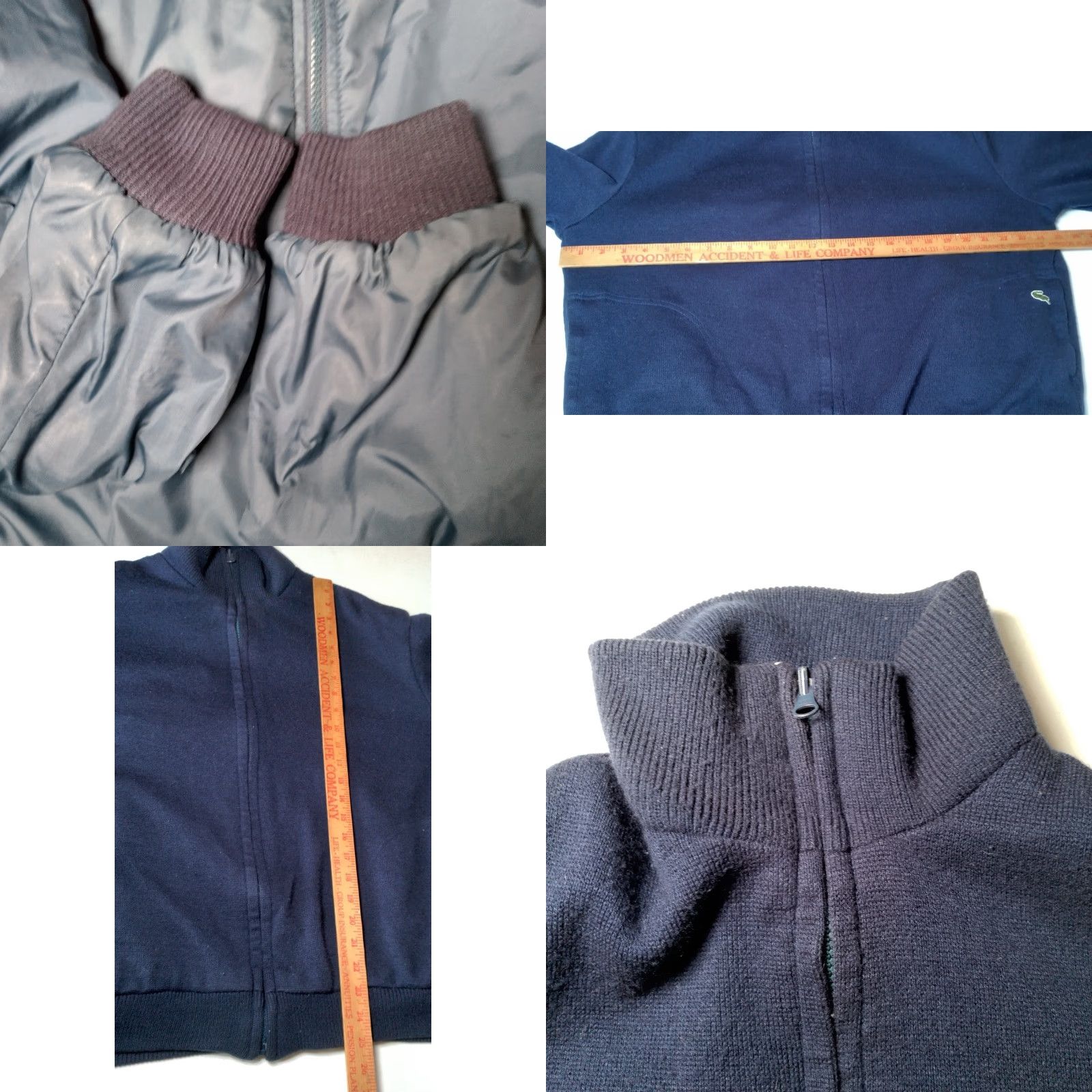 VINTAGE Izod Lacoste Reversible Sweater Jacket Men L Blue Grandpa
