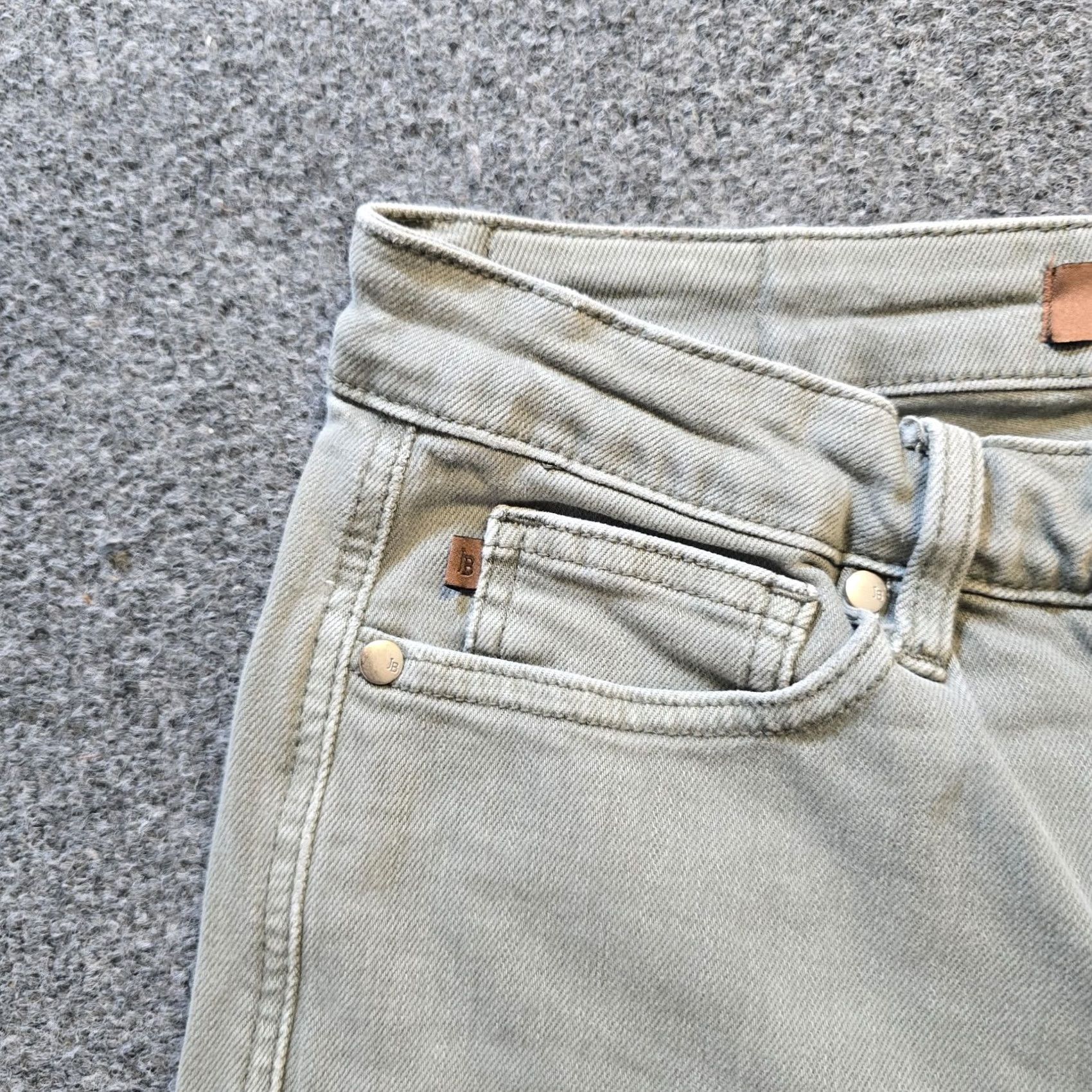 Vintage Judy Blue Jeans Womens 29 Green Wide Leg Raw Hem Garment Dyed Stretch Casual Size 29" - 3 Thumbnail