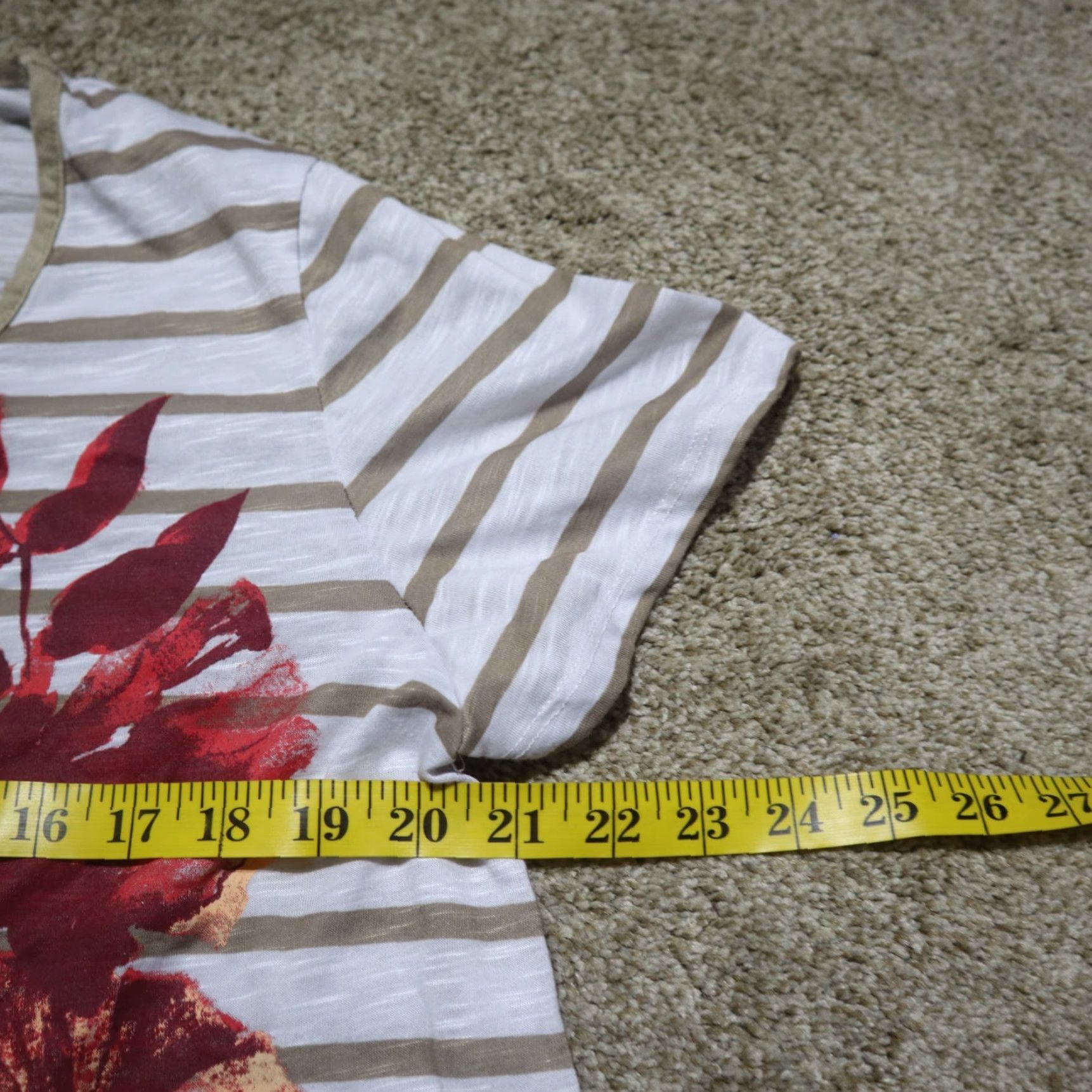 Vintage Kim Rogers Women's Blouse Round Neck Short Sleeve White With Red Floral XL Size XL / US 12-14 / IT 48-50 - 5 Thumbnail