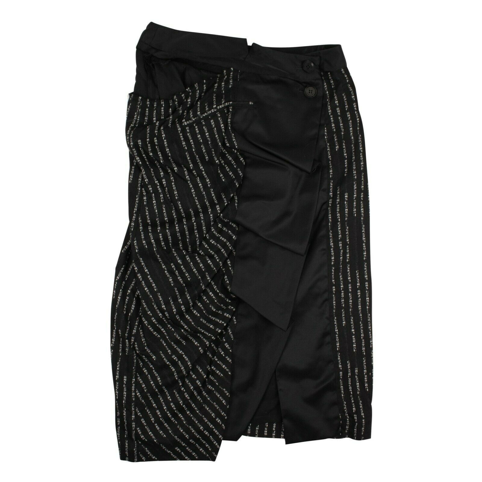 image of Unravel Project Black Logo Print Midi Skirt Size 4/40, Women's