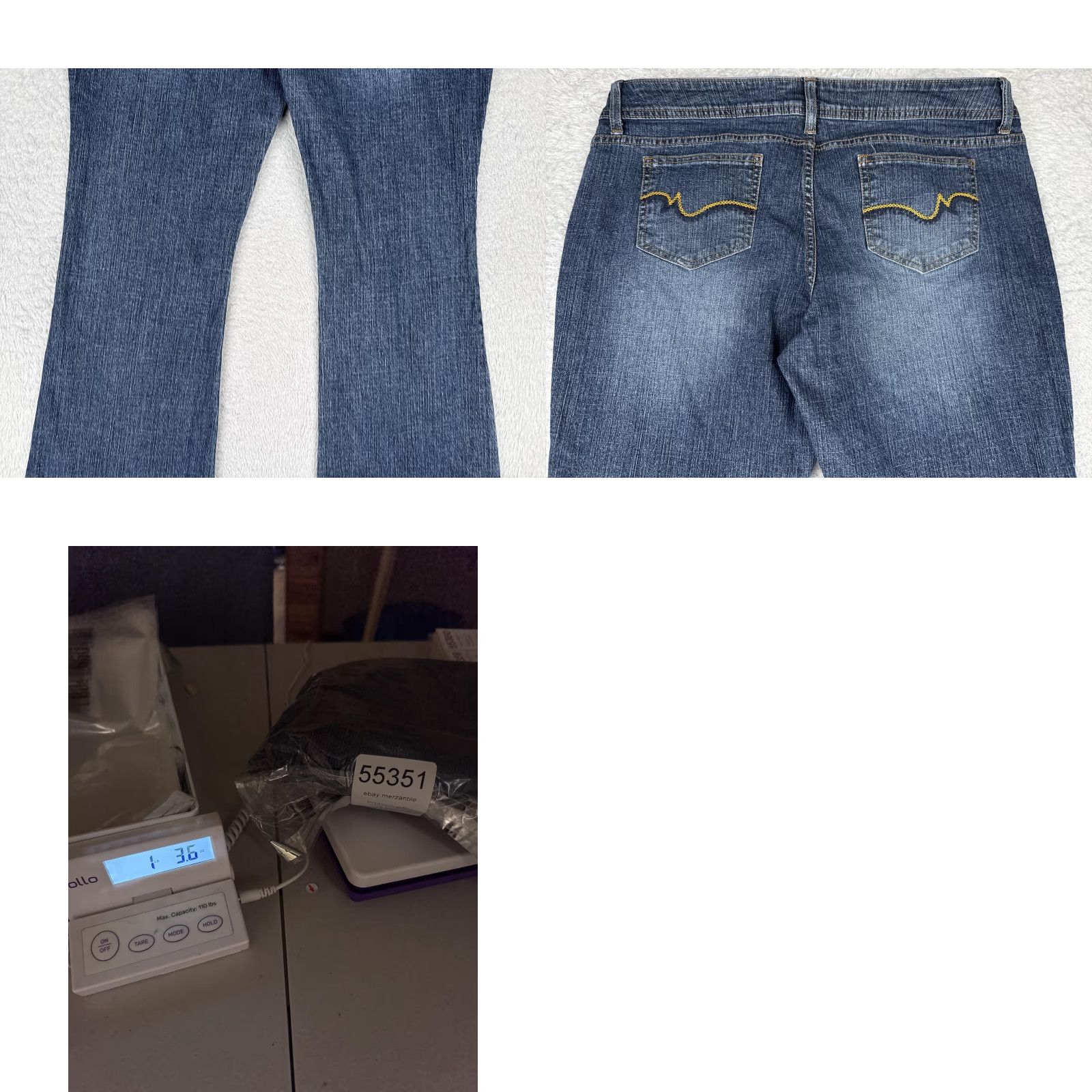 Vintage SO Juniors Bootcut Jeans 15S Blue Medium Wash Mid Rise Embroidered 34x32 Womens Denim Size 36" / US 14 / IT 50 - 10 Thumbnail