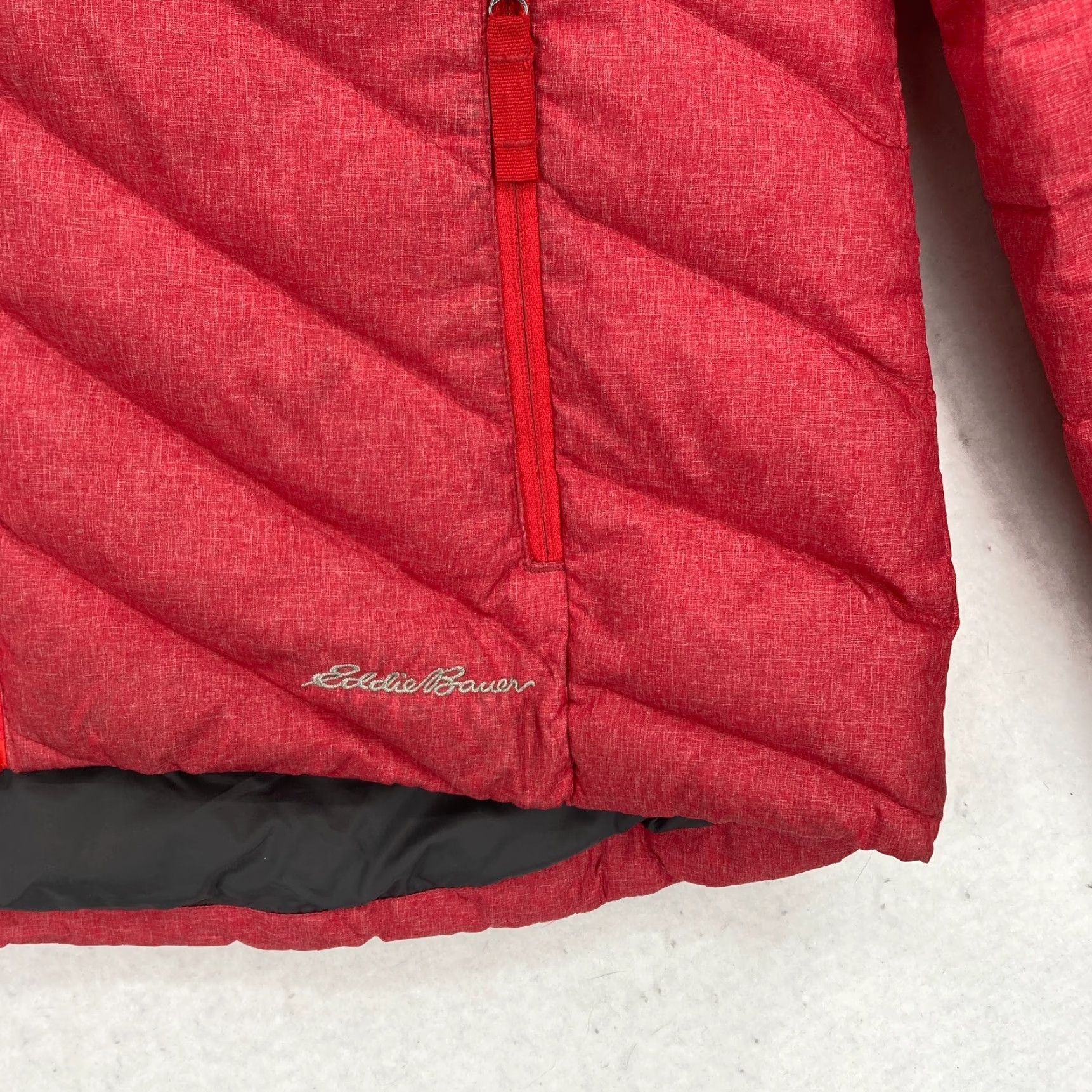 Eddie Bauer Eddie Bauer Premium Goose Down Puffer Jacket Women's Large Red Hooded Quilted Regular Down Jacket Size L / US 10 / IT 46 - 2 Thumbnail