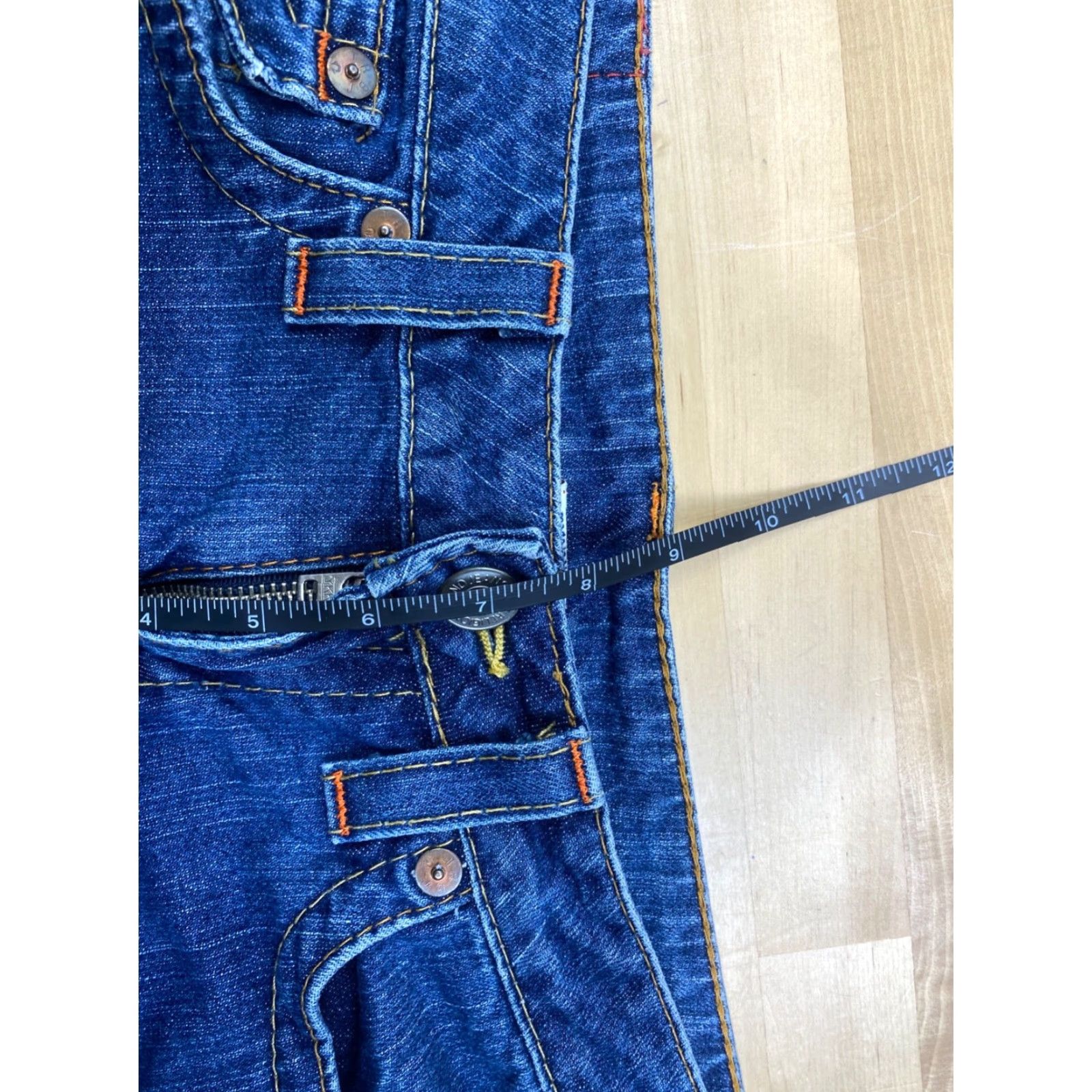 True Religion True Religion Jeans Shorts Mens 29 Casual 12" Inseam Blue Denim Cut Offs Flats Front 7055 Size US 29 - 5 Thumbnail