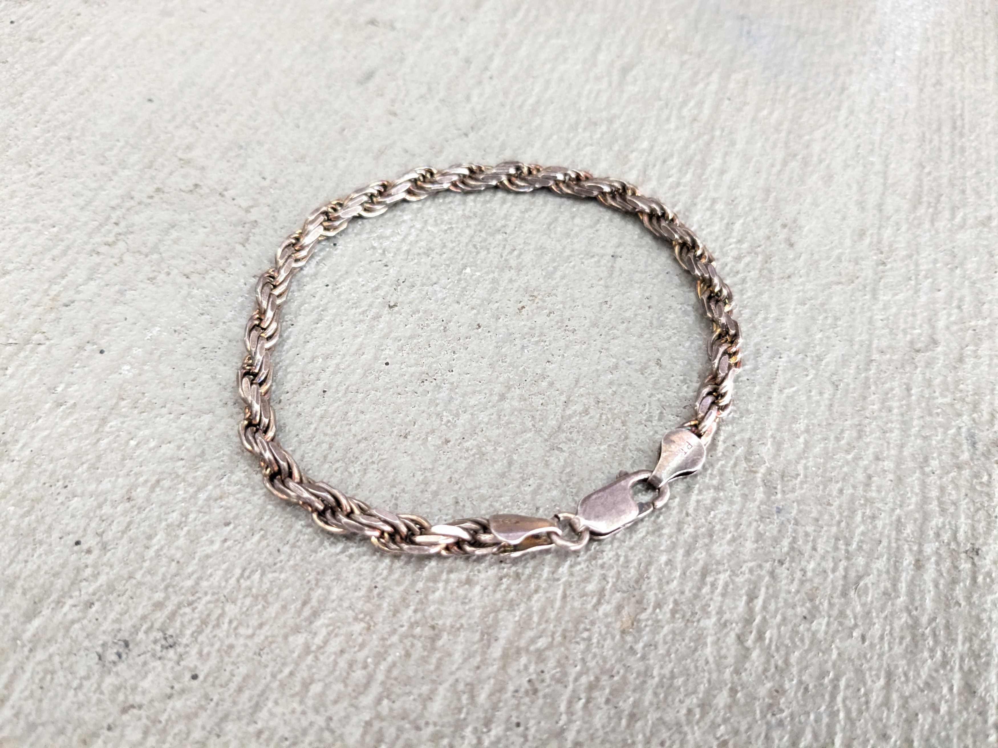 Jewelry × Vintage Vintage Sterling Silver Bracelet Rope Twist 8" Italy Size ONE SIZE - 1 Thumbnail