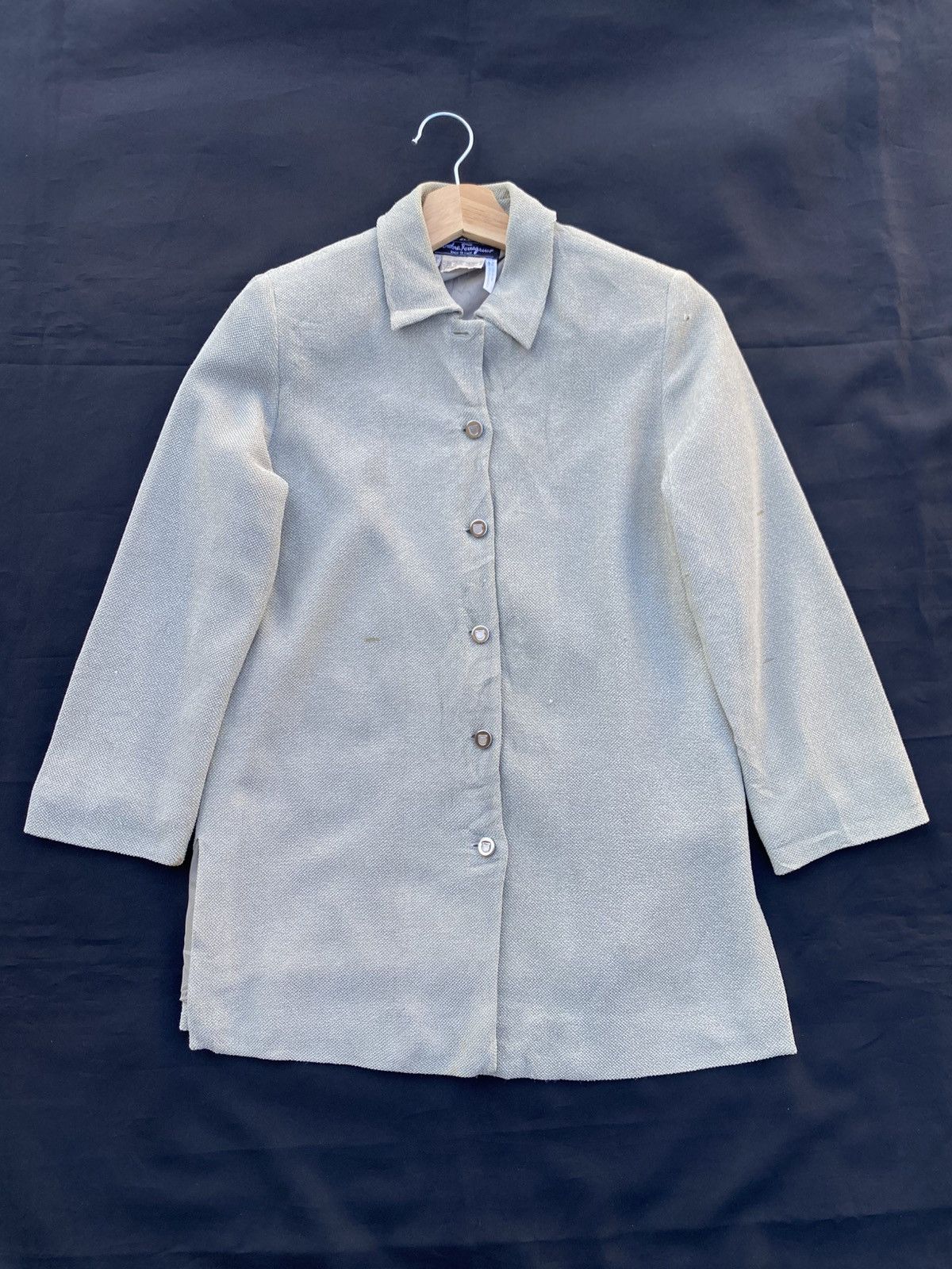 Salvatore Ferragamo Vintage 90s Salvatore Ferragamo Classic Collar Wool Coat Size 34R - 1 Thumbnail