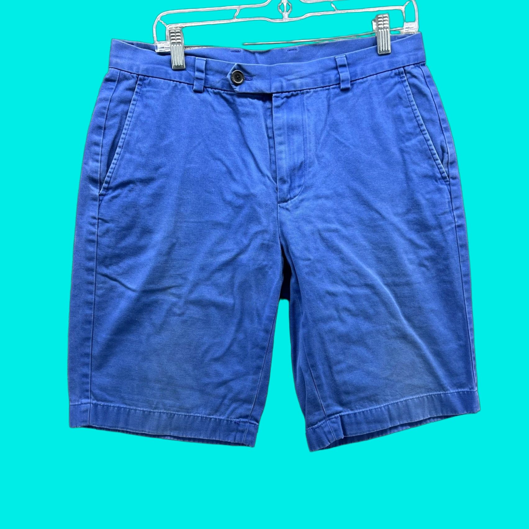 Brooks Brothers Brooks Brothers 346 Shorts Mens 33 Blue Chino Cotton Flat Front Casual Golf Size US 33 - 1 Thumbnail