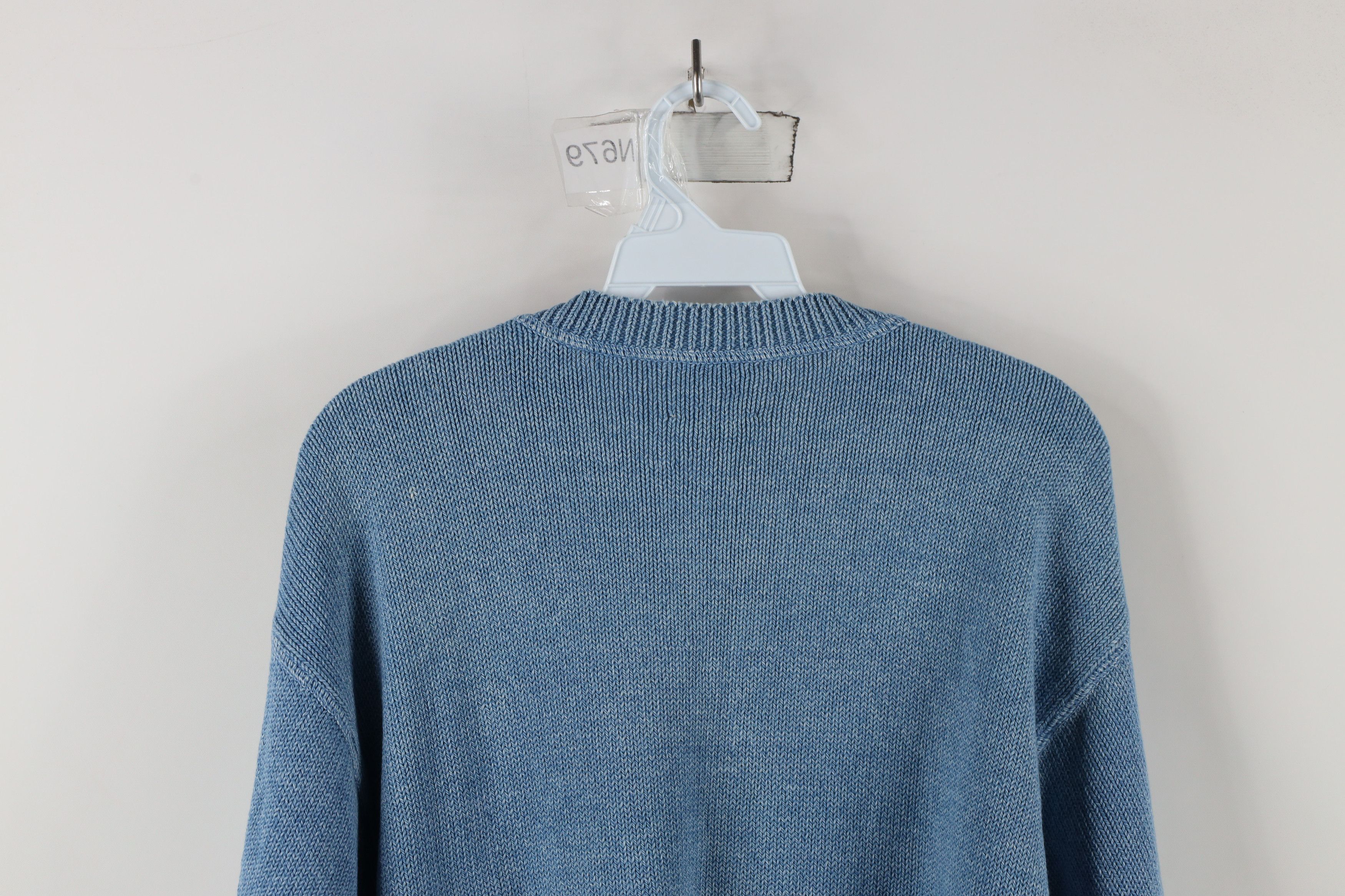 Vintage Vintage 90s Streetwear Stonewash Cotton Knit Sweater Blue Size US S / EU 44-46 / 1 - 8 Thumbnail