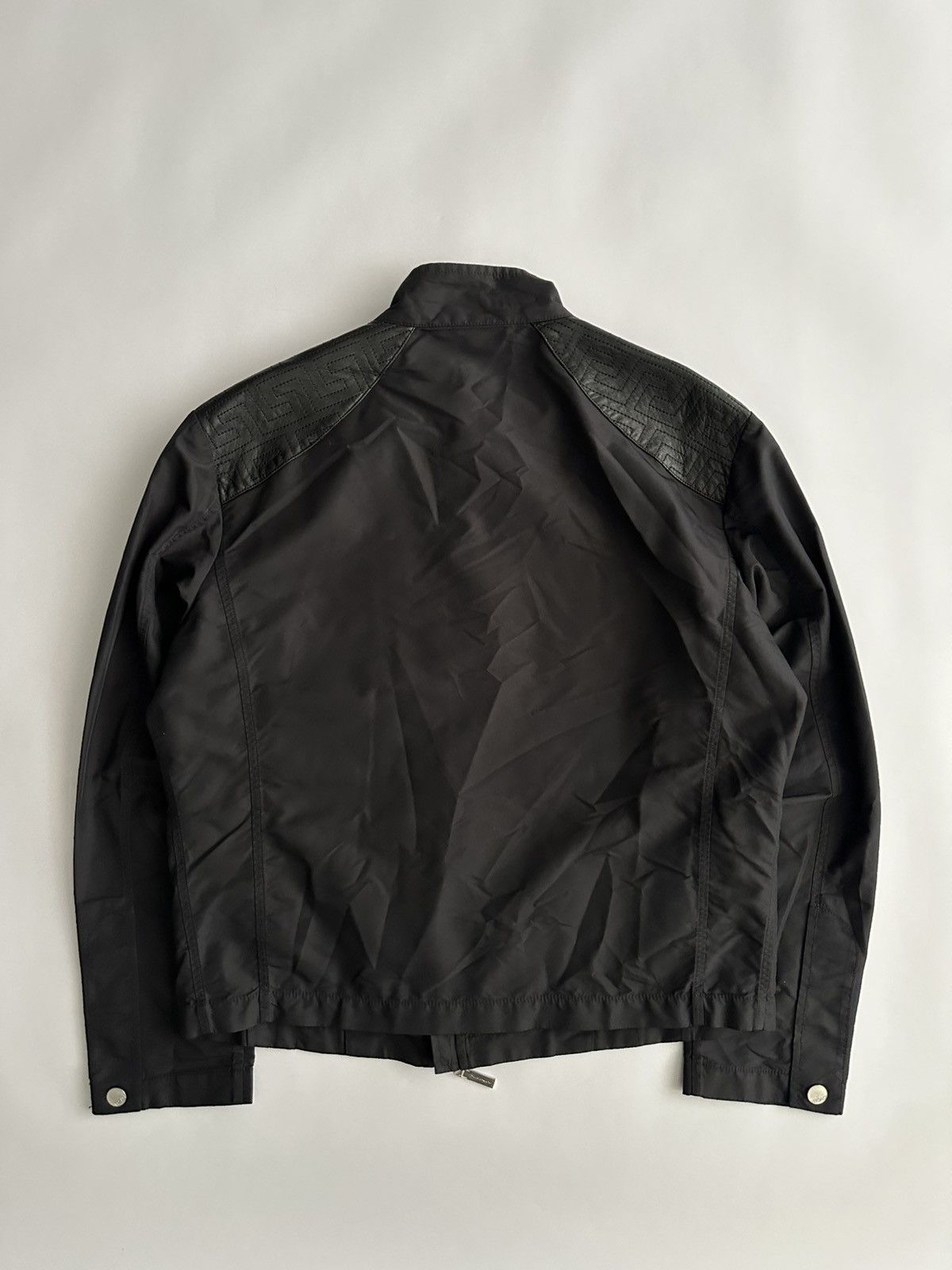 Versace Versace Mainline Nylon Leather Racer Jacket Size US L / EU 52-54 / 3 - 2 Thumbnail