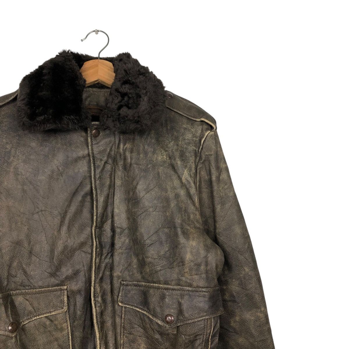 Vintage 🔥VINTAGE LEATHER JACKET BROOKS CRAFTED WITH PRIDE USA Size US M / EU 48-50 / 2 - 8 Thumbnail