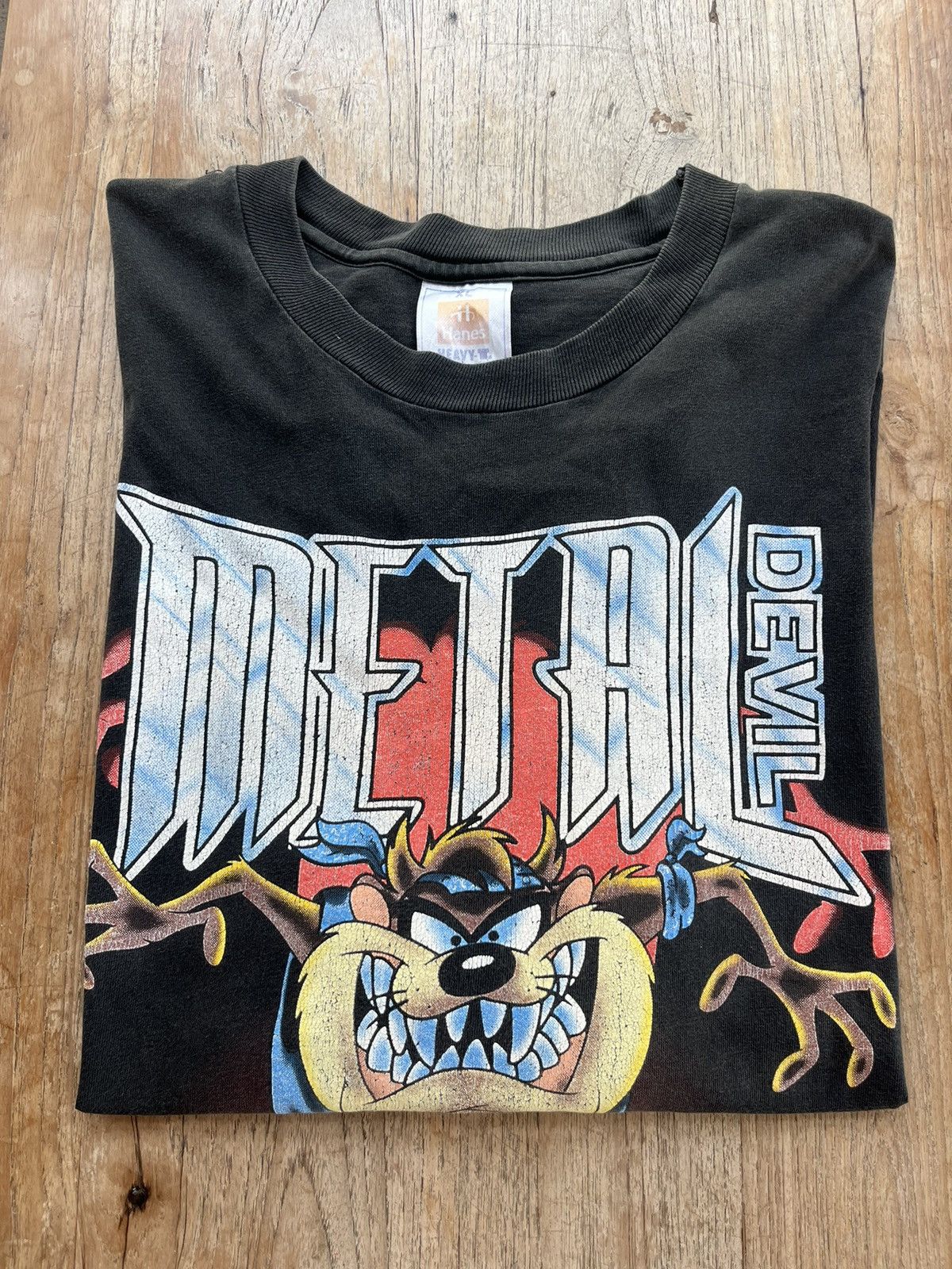 Vintage × Warner Bros Vintage TAZ METAL DEVIL 1996’s Warner Bros Tshirt Size US XL / EU 56 / 4 - 1 Thumbnail