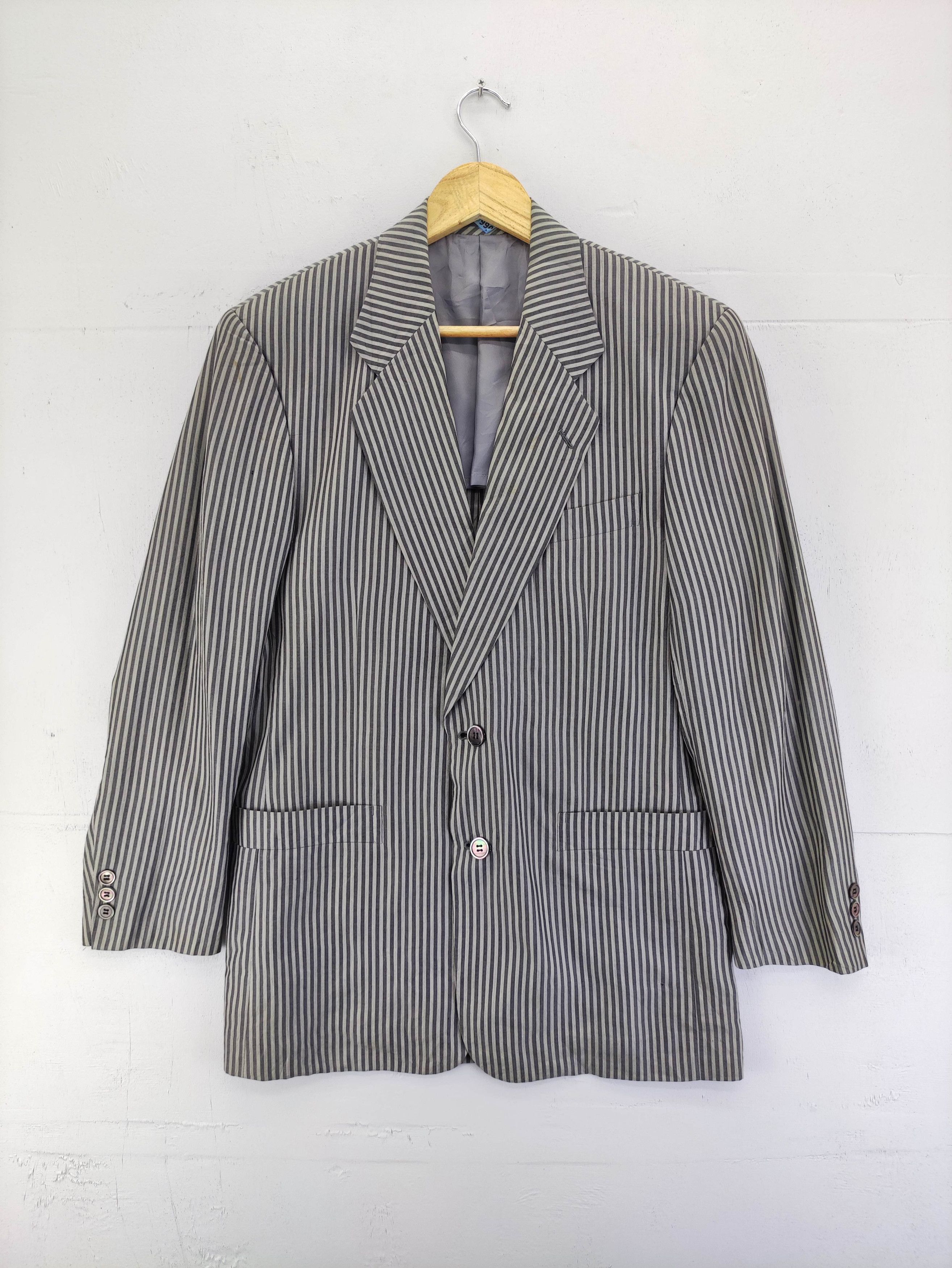 Lanvin Vintage Lanvin Striped Coat Blazer Suit Jacket Size US M / EU 48-50 / 2 - 1 Thumbnail