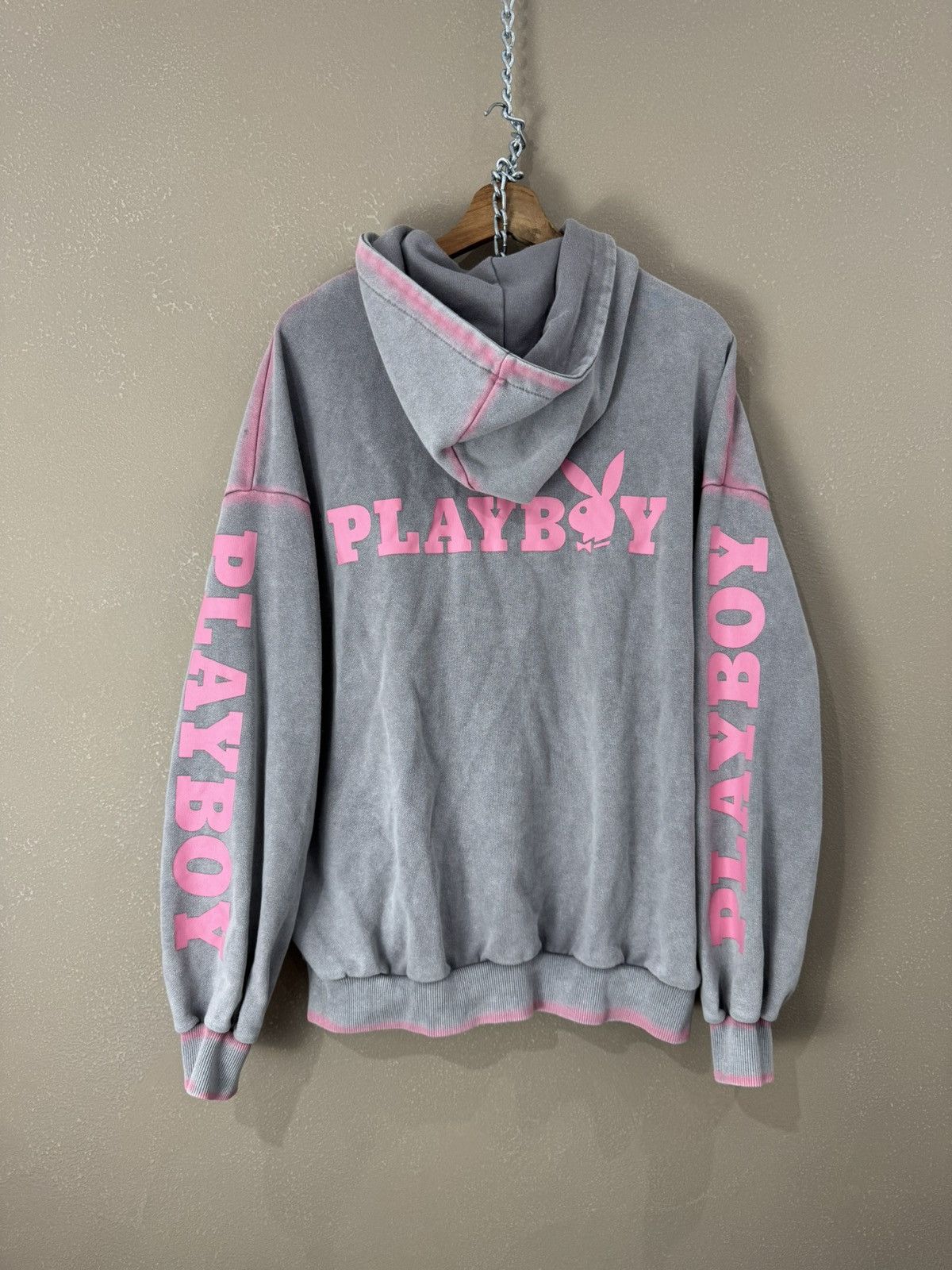 Playboy Playboy x Missguided Playboy zip-up hoodie faded pink Size US L / EU 52-54 / 3 - 2 Thumbnail