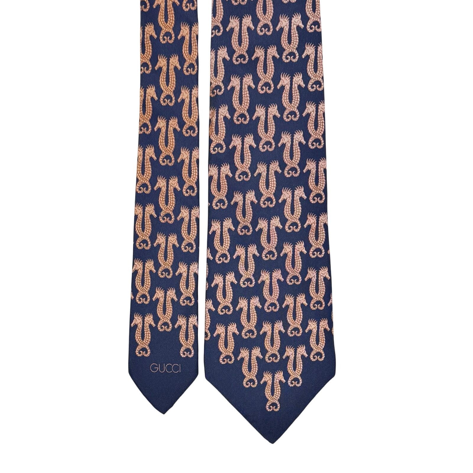 Gucci Gucci Seahorse Pattern Tie Size ONE SIZE - 1 Thumbnail
