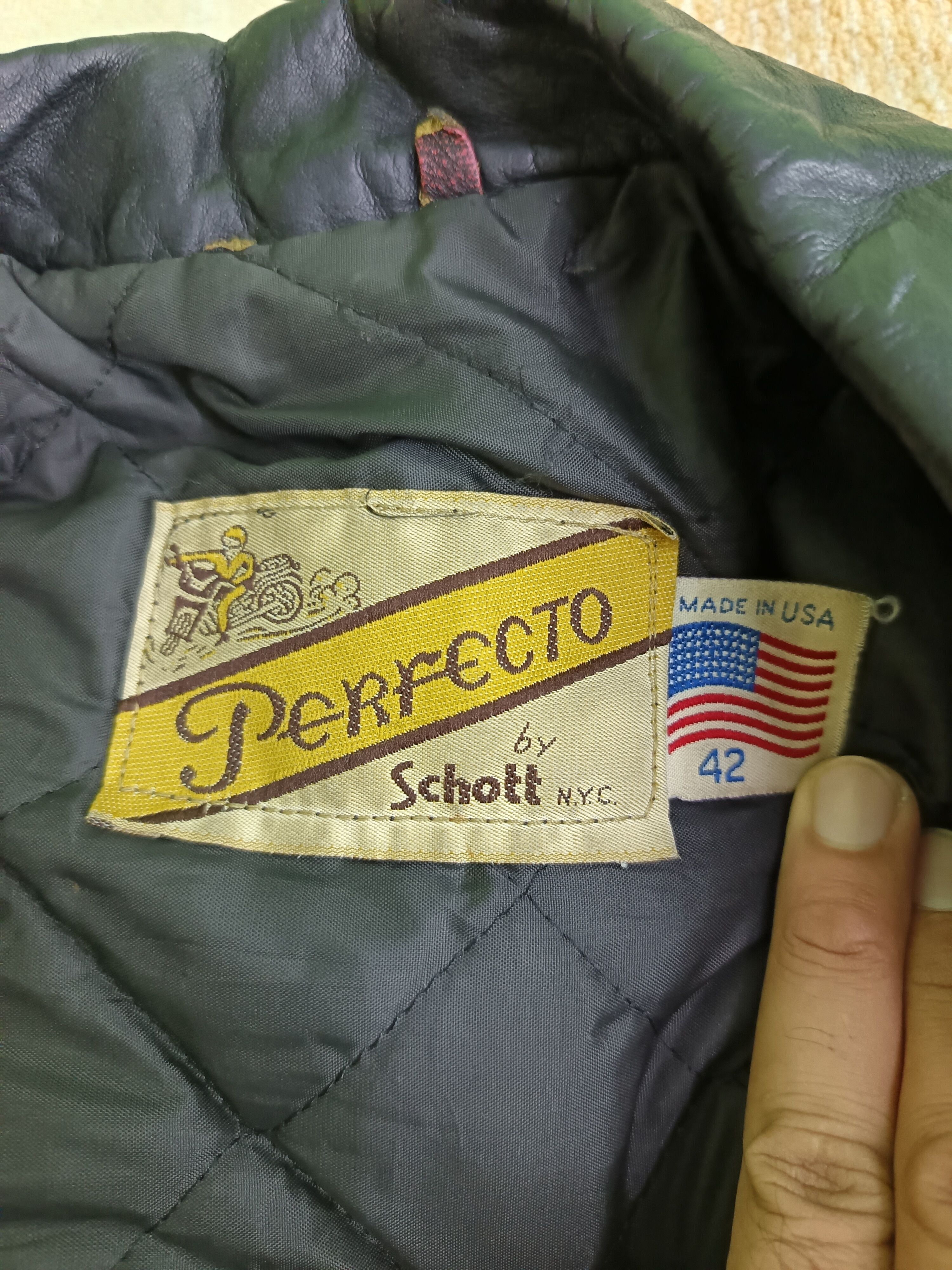 Schott × Vintage 80's Perfecto Schott Biker Leather Jacket Rare Size US M / EU 48-50 / 2 - 16 Thumbnail
