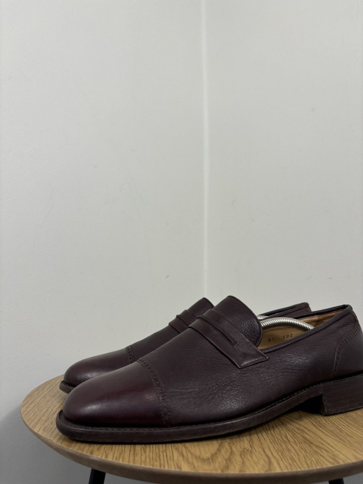 Gravati Gravati Vintage Men’s Burgundy Brown Leather Penny Loafers Size US 8.5 / EU 41-42 - 10 Thumbnail