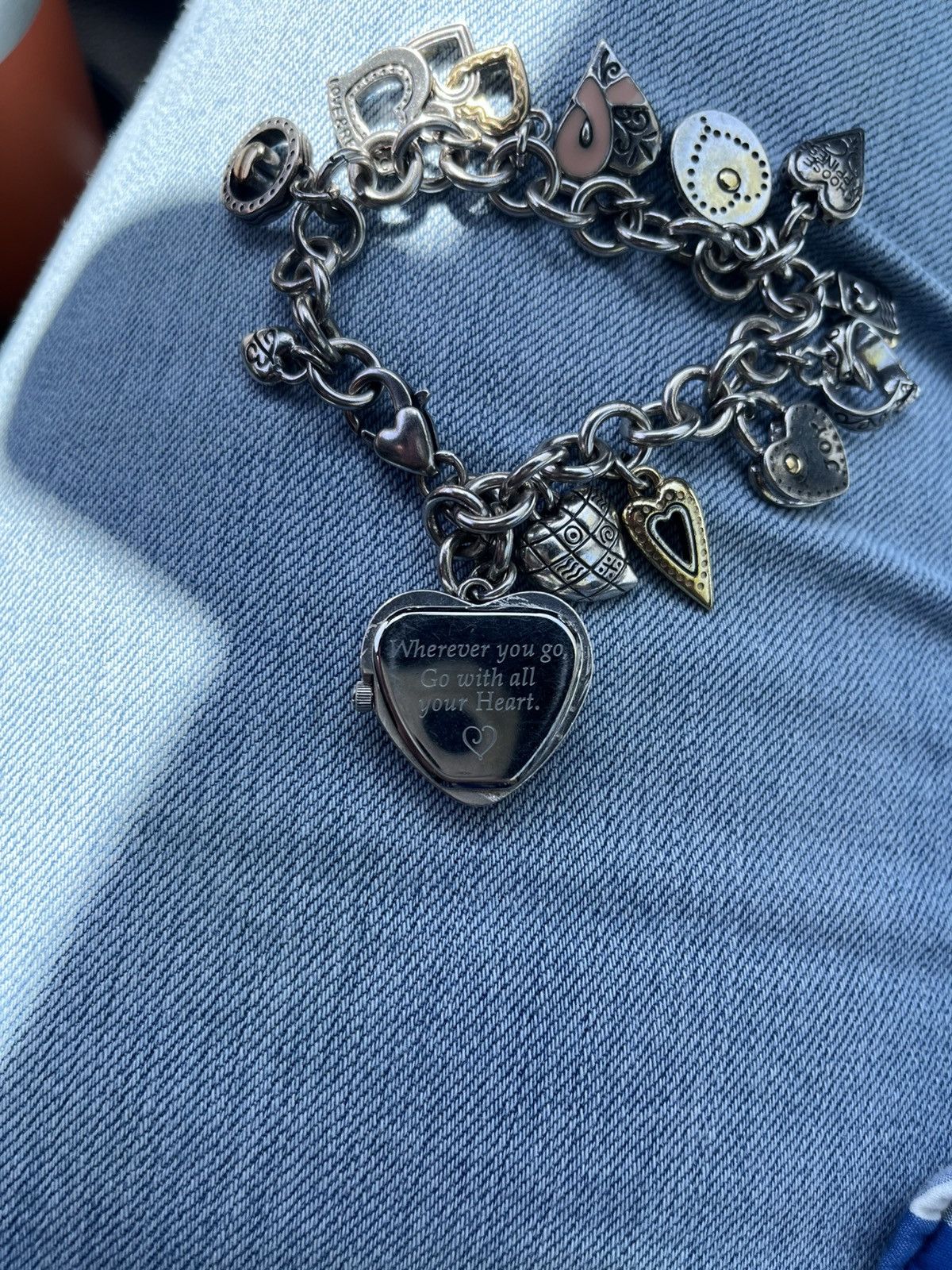 Brighton Brighton Live in the Moment Pink Heart Charm Bracelet Size ONE SIZE - 2 Thumbnail