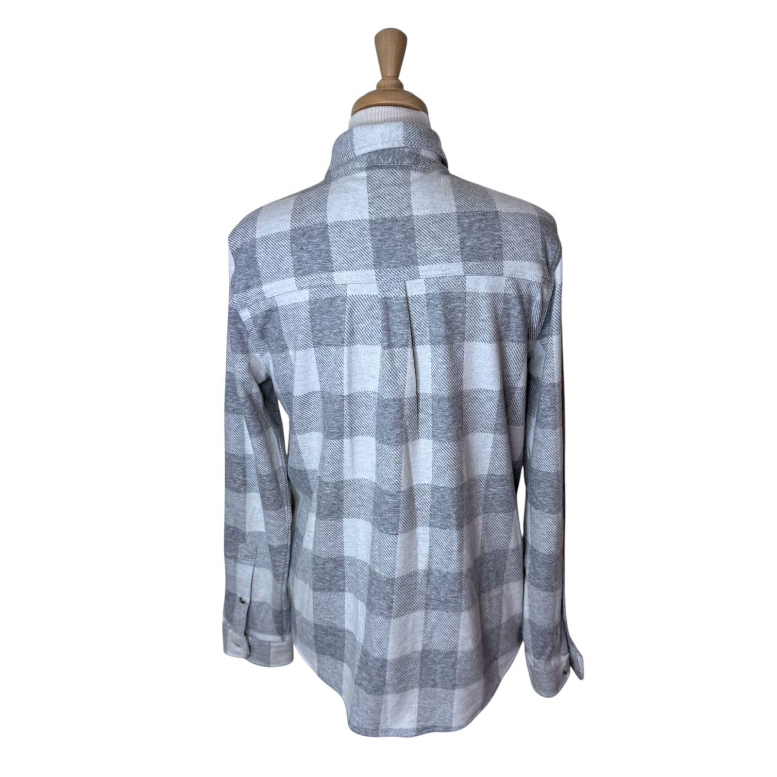Faherty FAHERTY Legend Sweater Shirt in Gray White Plaid Medium Size M / US 6-8 / IT 42-44 - 2 Thumbnail