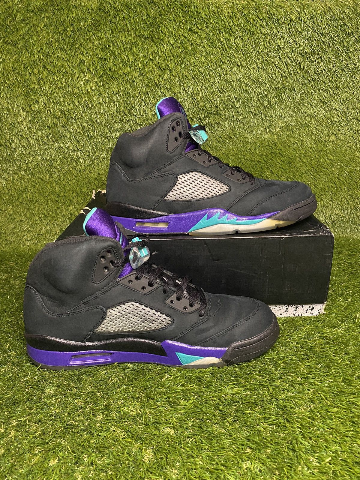 image of Air Jordan 5 Retro Grape 2013 Shoes in Black, Men's (Size 11)