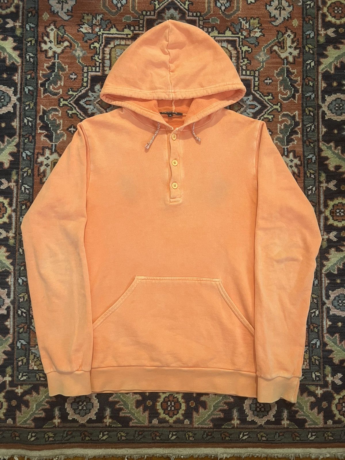 Raf Simons Raf Simons AW04 “Waves” Washed Orange 3-Button Hoodie Size US S / EU 44-46 / 1 - 1 Thumbnail