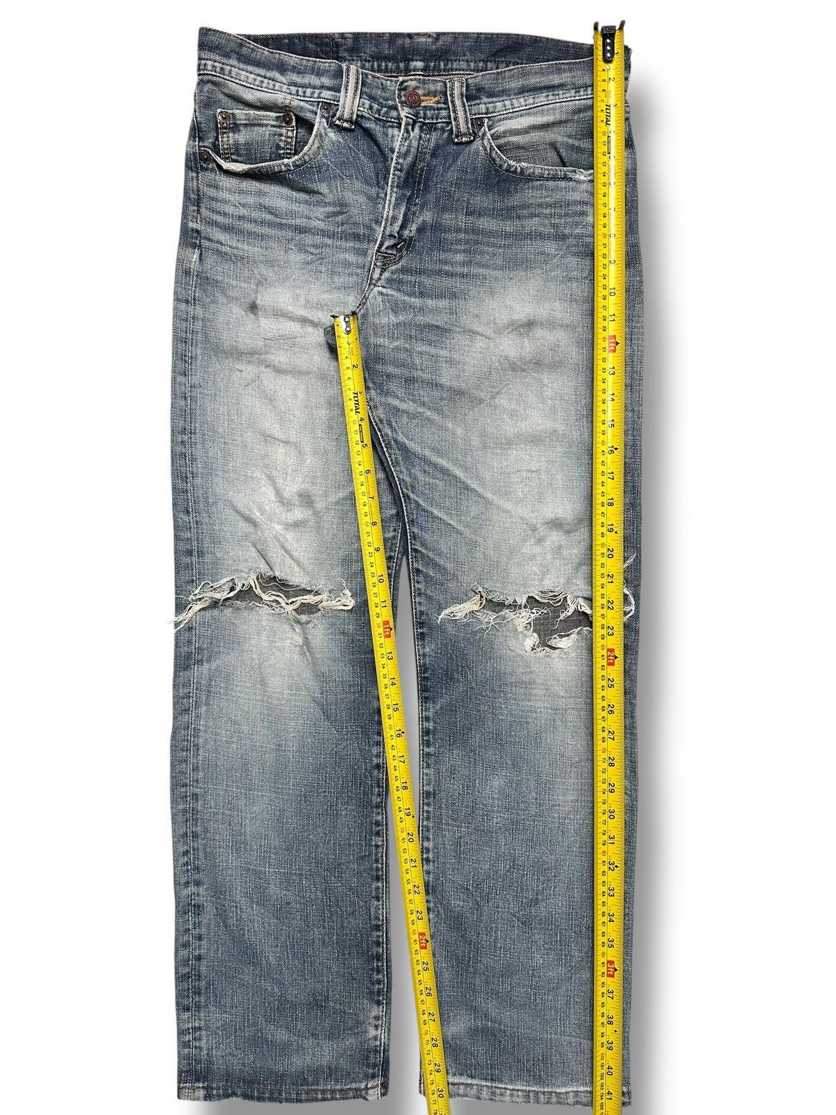 Japanese Brand GILHEART Distressed Japan Denim Straight Jeans With Faded Size US 33 - 19 Thumbnail