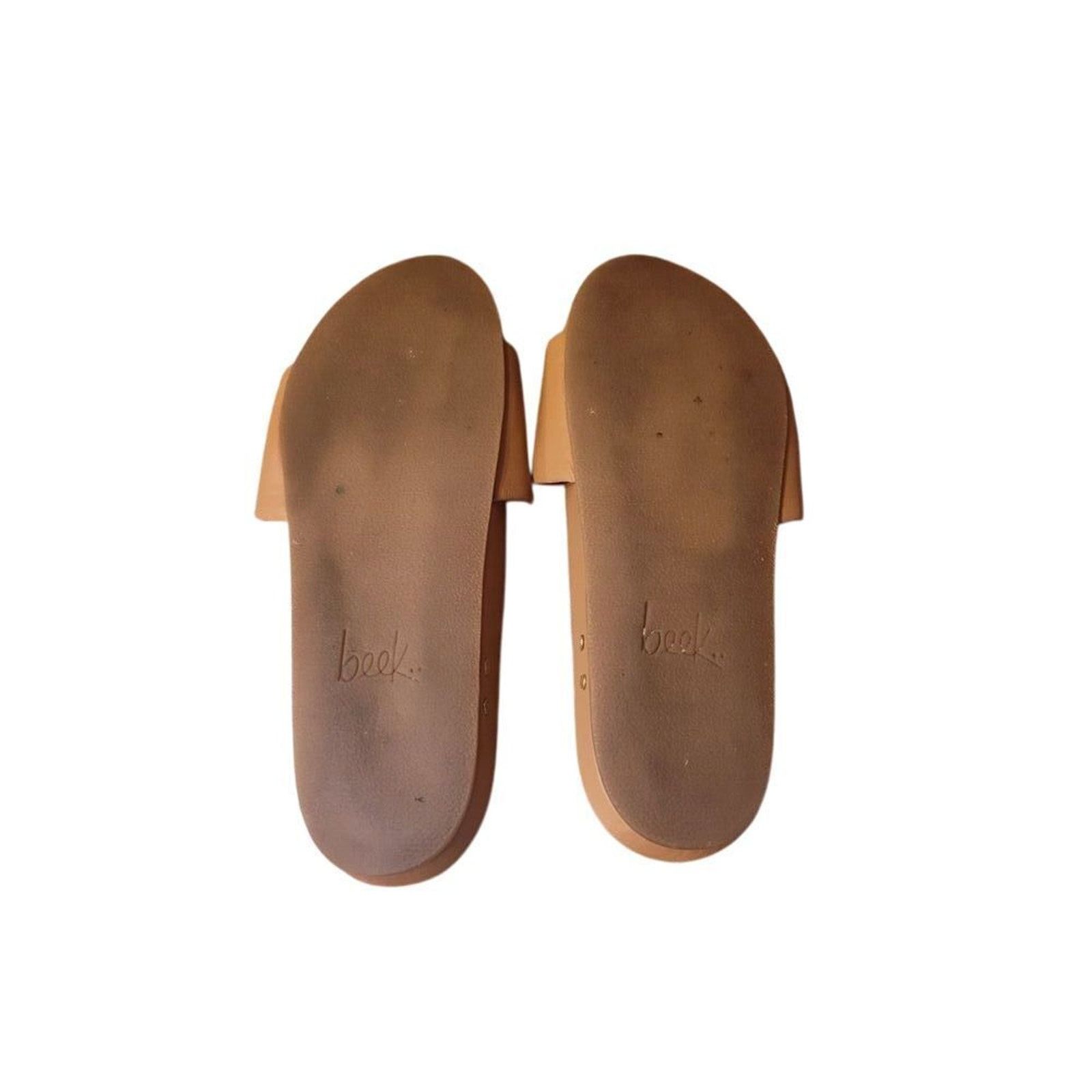 beek Beek Pelican Brown Leather Slides Sandals Women's Size 9 Size US 9 / IT 39 - 3 Thumbnail