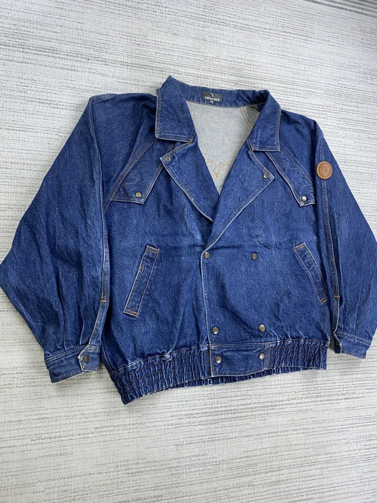 Trussardi Vintage Trussardi Rare Oversize Denim Blue Jacket Size US XL / EU 56 / 4 - 3 Thumbnail