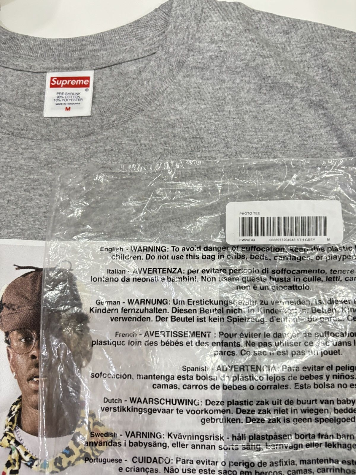 Supreme × Tyler The Creator Supreme Tyler, The Creator Photo Tee Grey FW 24 Size US M / EU 48-50 / 2 - 3 Thumbnail