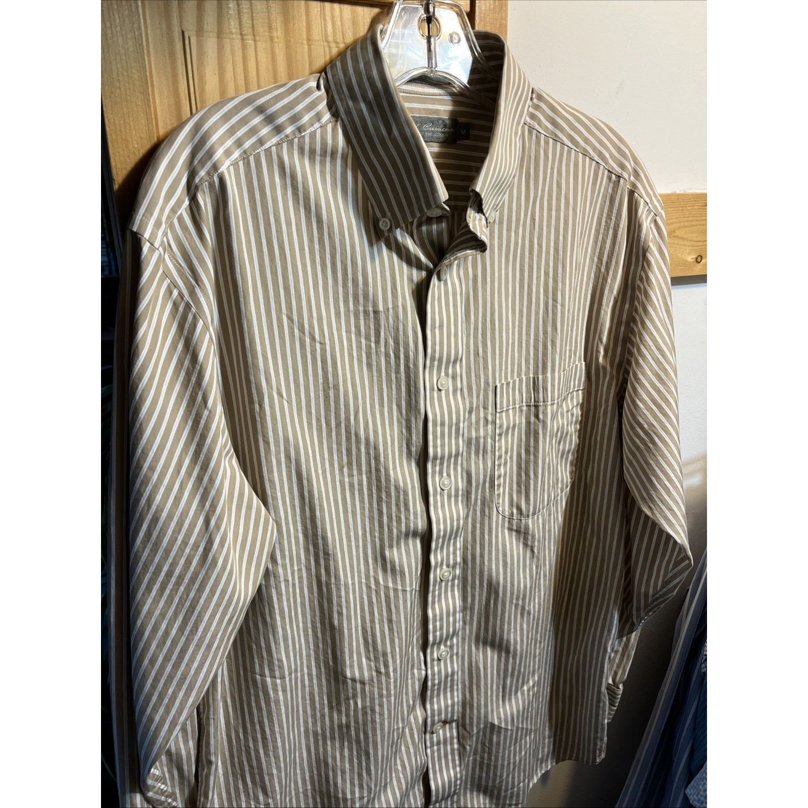 Daniel Cremieux Daniel Cremieux Men’s M Brown Striped Button Cotton Shirt Size US M / EU 48-50 / 2 - 2 Thumbnail