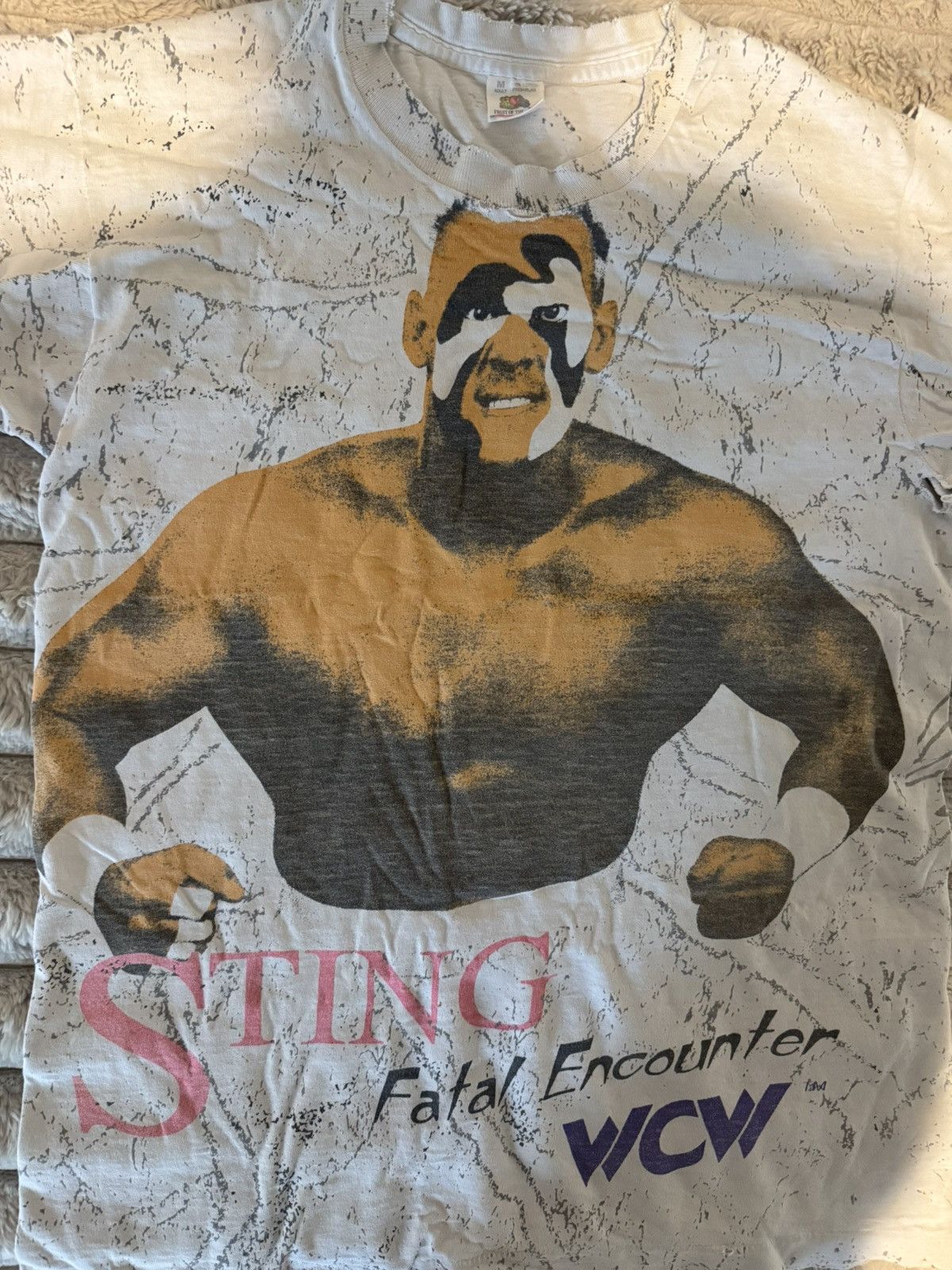 WCW/nWo 90s RARE STING fatal encounter vtg tee blonde sting the crow Size US M / EU 48-50 / 2 - 6 Thumbnail