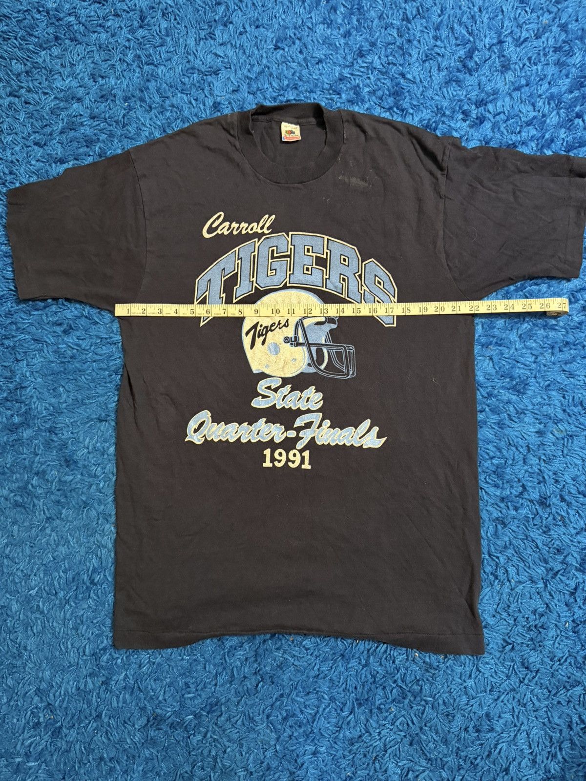Fruit Of The Loom Vintage Single Stitch 91’ Carroll Tigers 12-0 Tee Size US XL / EU 56 / 4 - 9 Thumbnail