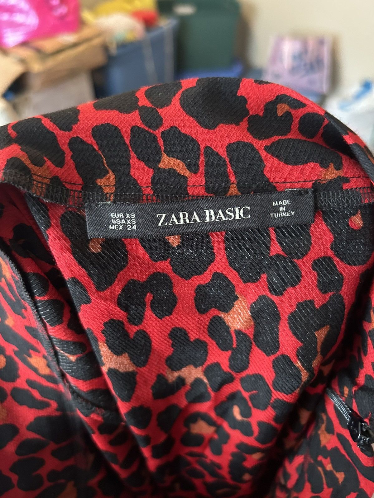 Zara Red Zara Basics Cheetah Skirt XS Size 26" / US 2 / IT 38 - 4 Thumbnail