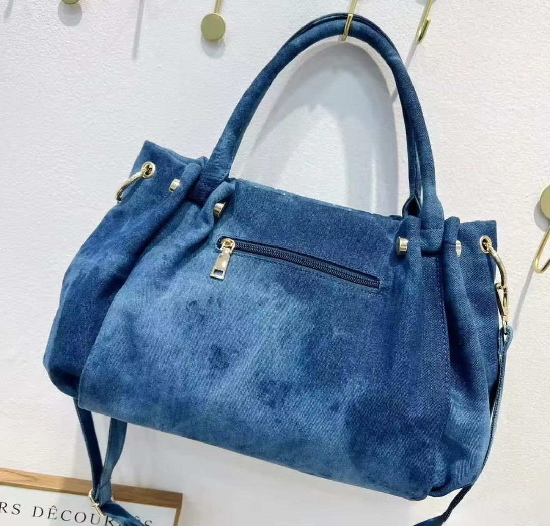 Jean × Vintage Denim Handbag Crystal Bling Wings Size ONE SIZE - 5 Thumbnail