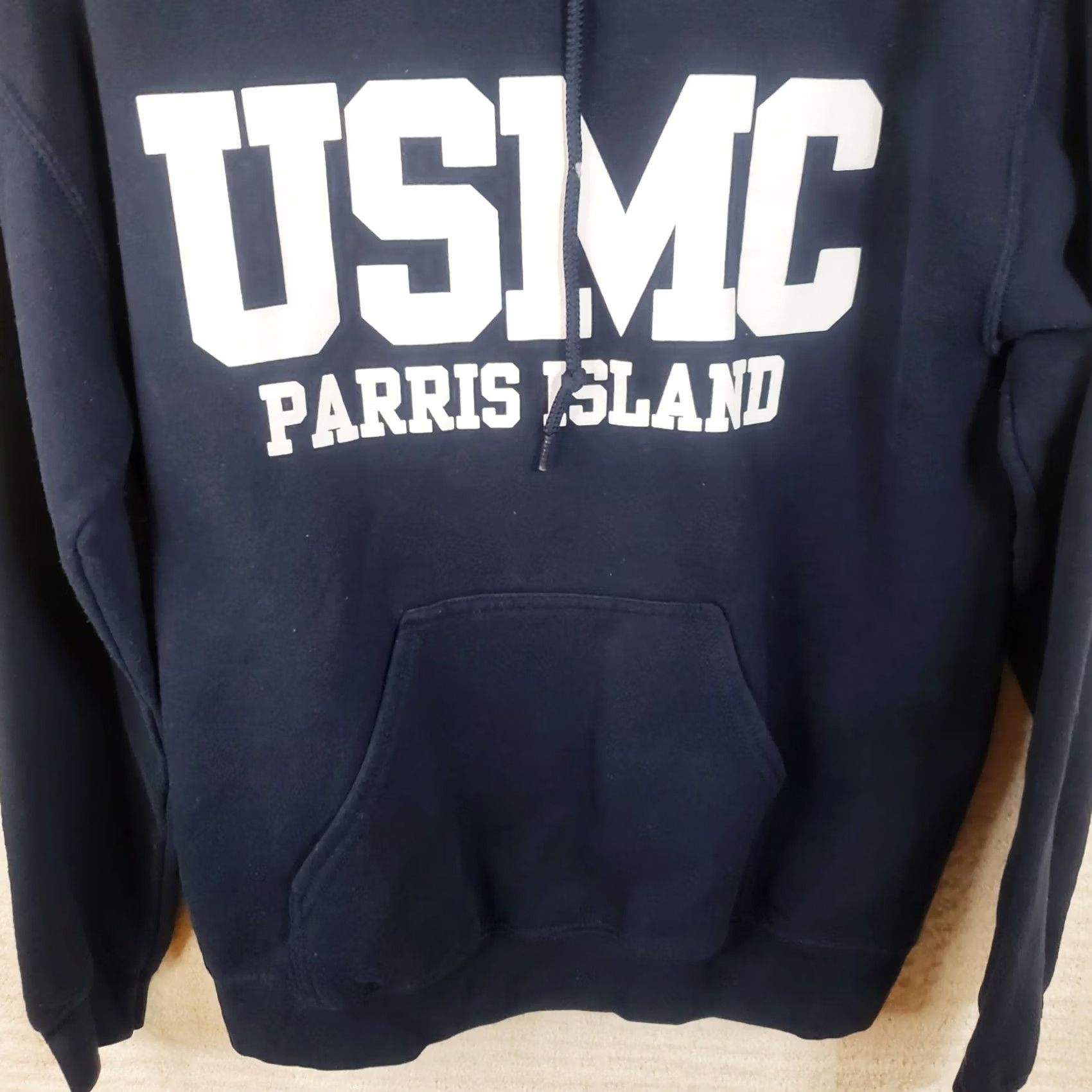 Vintage USMC Hoodie Men's S Navy Blue Parris Island Drawstring Front Pockets Size US S / EU 44-46 / 1 - 2 Thumbnail