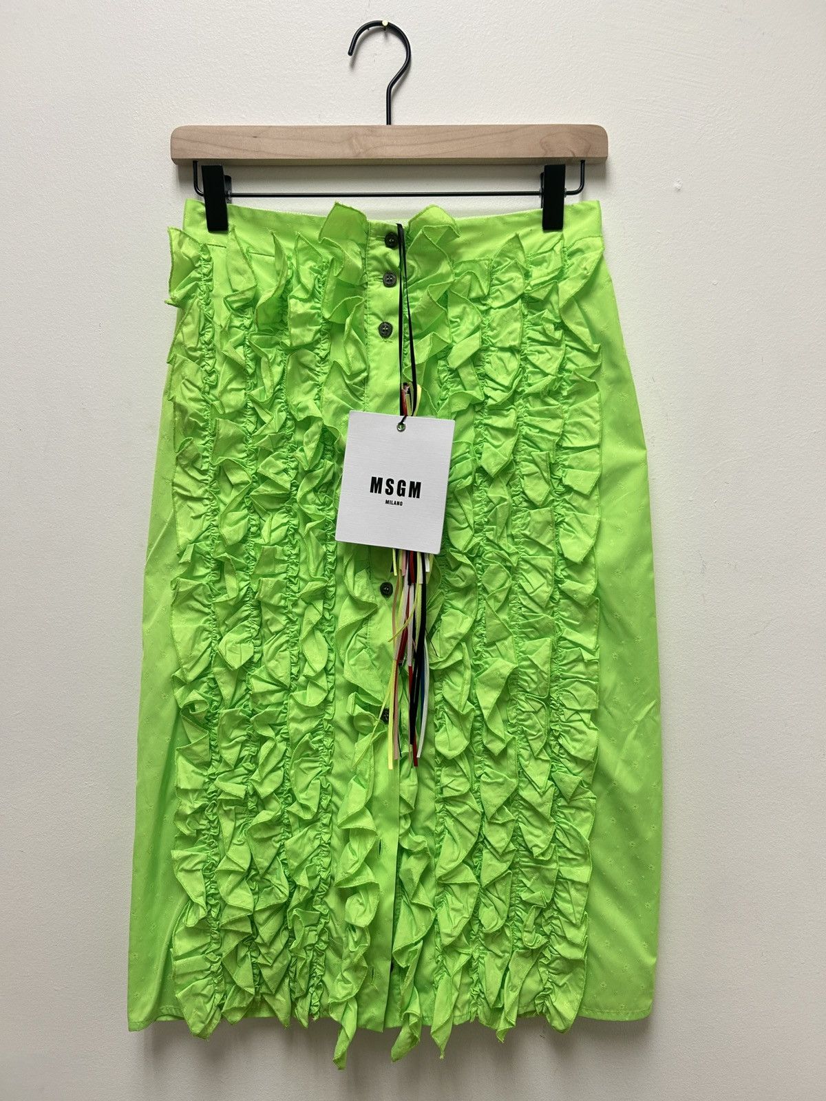 MSGM NWT! Nylon Ruffled Panel Skirt Size 27" / US 4 / IT 40 - 1 Thumbnail