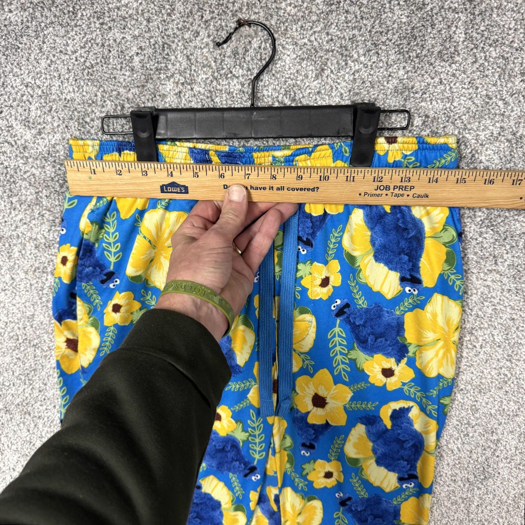 Vintage Sesame Street Pajama Pants Men S Cookie Monster Floral Sleep Lounge Shirt Size US 29 - 2 Thumbnail
