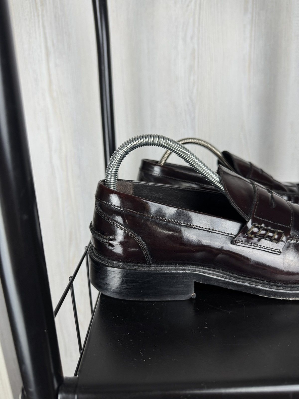 Boggi Boggi Milano Mens Burgundy Leather Penny Loafers size 40 Size US 7 / EU 40 - 2 Thumbnail