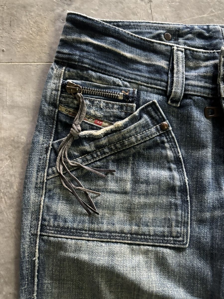 Diesel FLARE diesel jeans pleated leg style punk grunge inspired Size 28" / US 6 / IT 42 - 9 Thumbnail