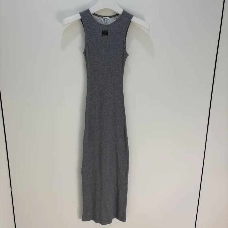 Loewe Loewe Grey Cotton Sleeveless Dress 0089 Size XS / US 0-2 / IT 36-38 - 1 Thumbnail