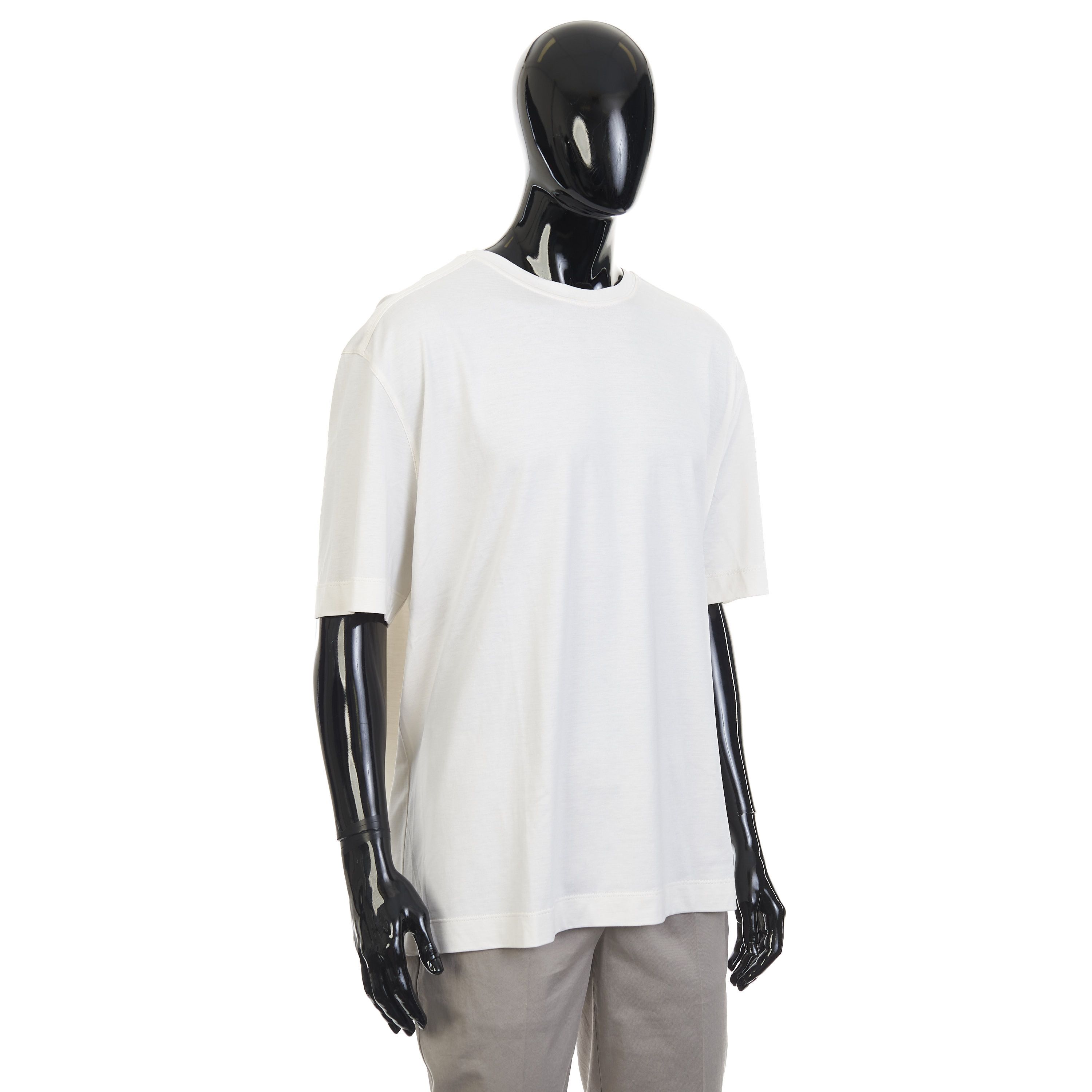 Ermenegildo Zegna White Silk & Cotton Crewneck Tshirt 3XL Size US XXL / EU 58 / 5 - 8 Thumbnail